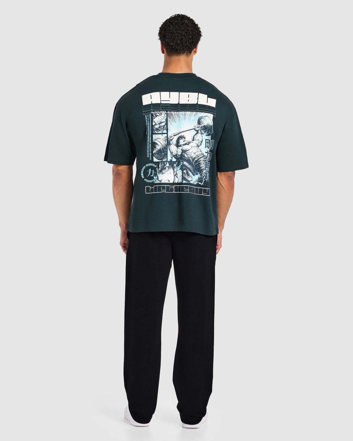 Anime Bench Press Oversized T Shirt - Dark Teal