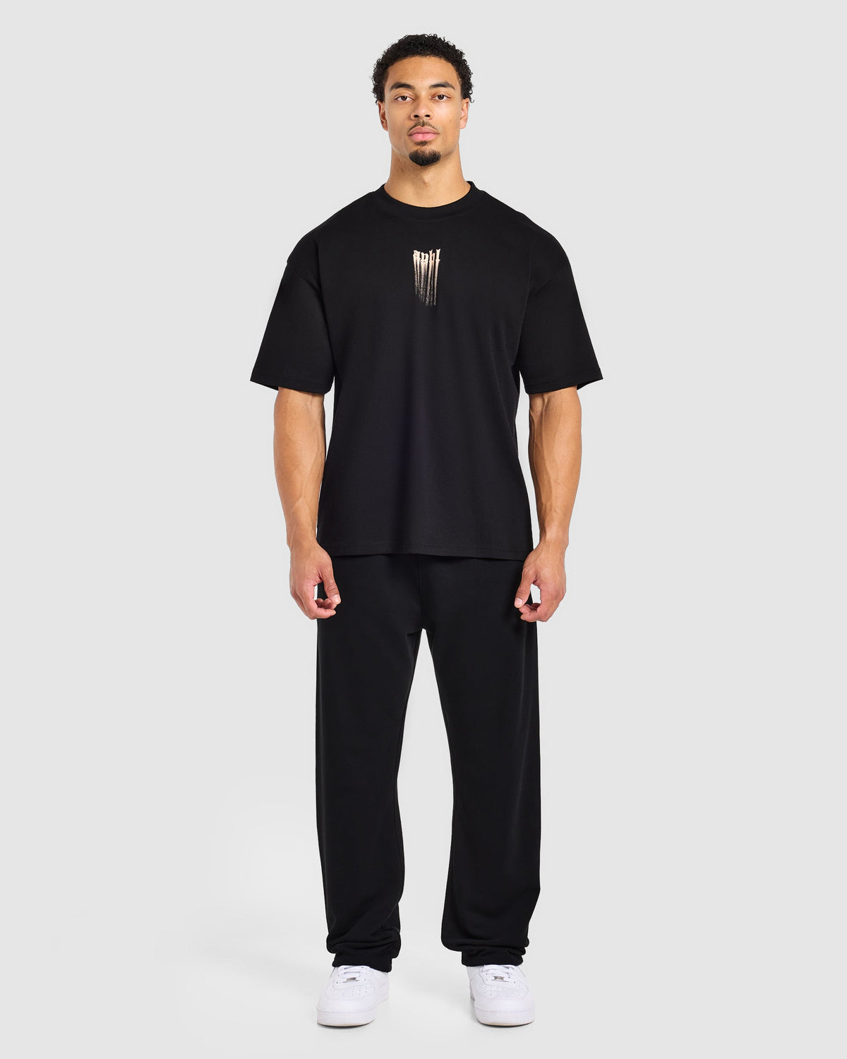 Gothic Blur Oversized T Shirt - Schwarz