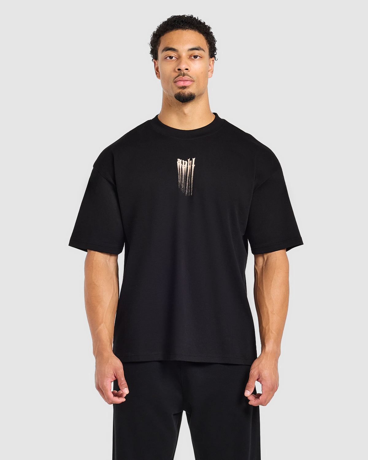 Gothic Blur Oversized T Shirt - Schwarz