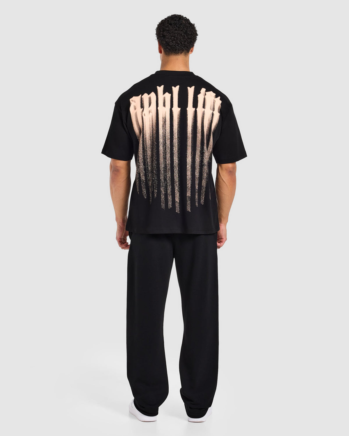 Gothic Blur Oversized T Shirt - Schwarz