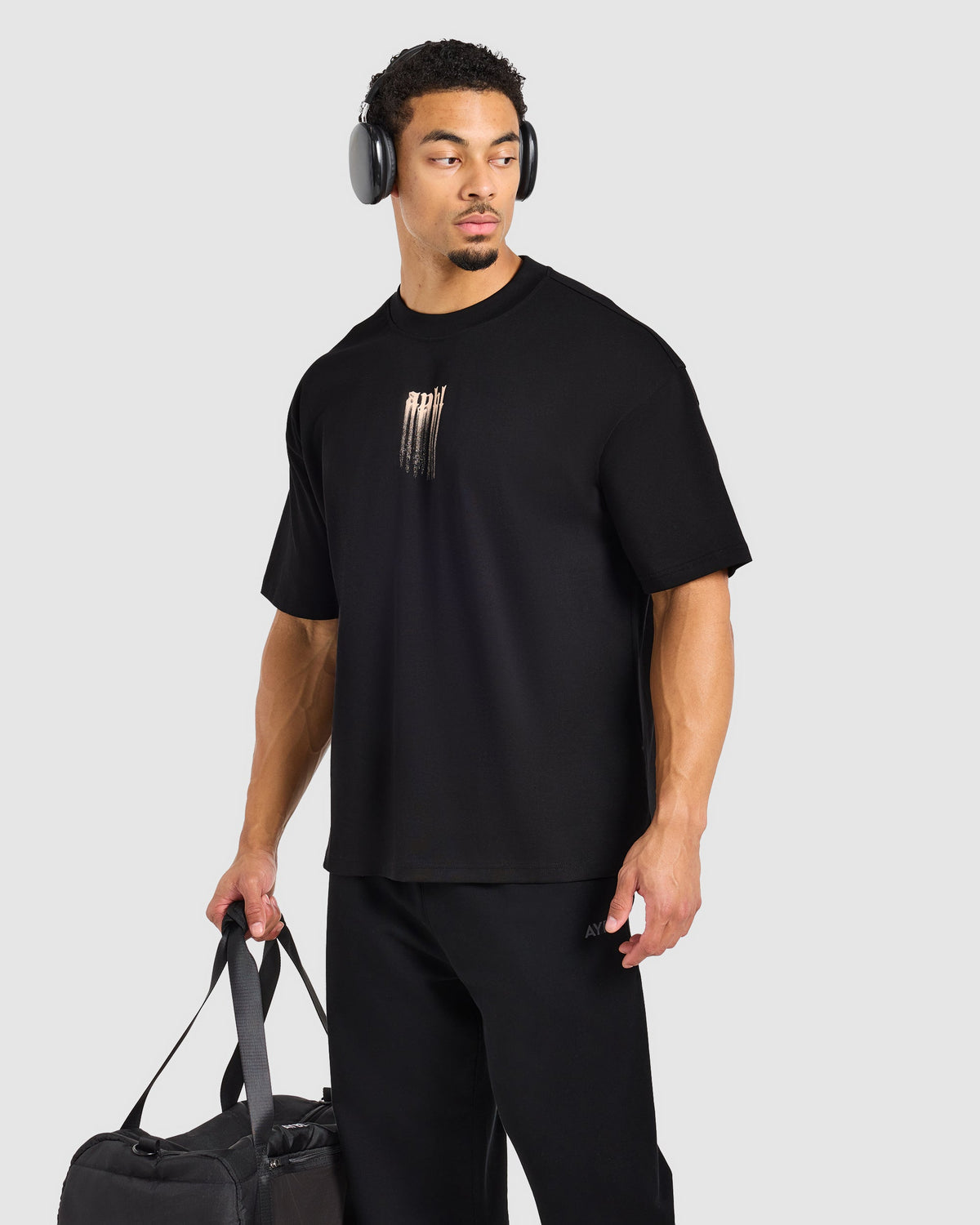 Gothic Blur Oversized T Shirt - Schwarz