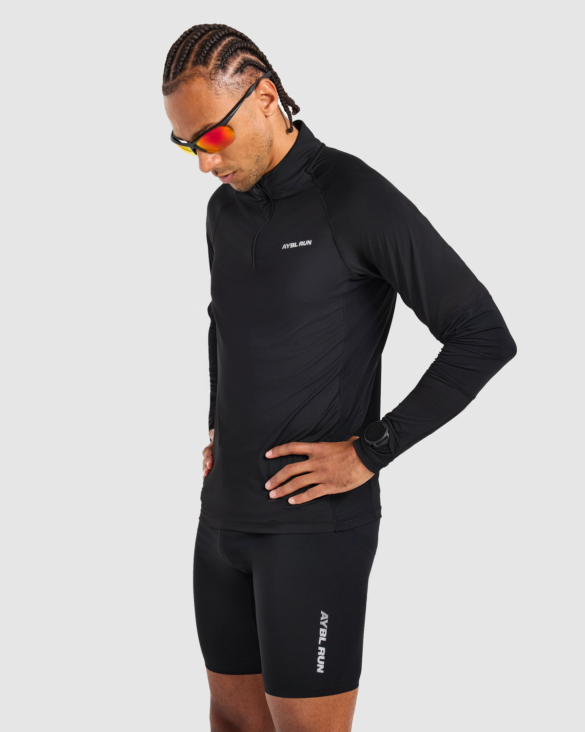 Run 1/4 Zip Pullover - Schwarz