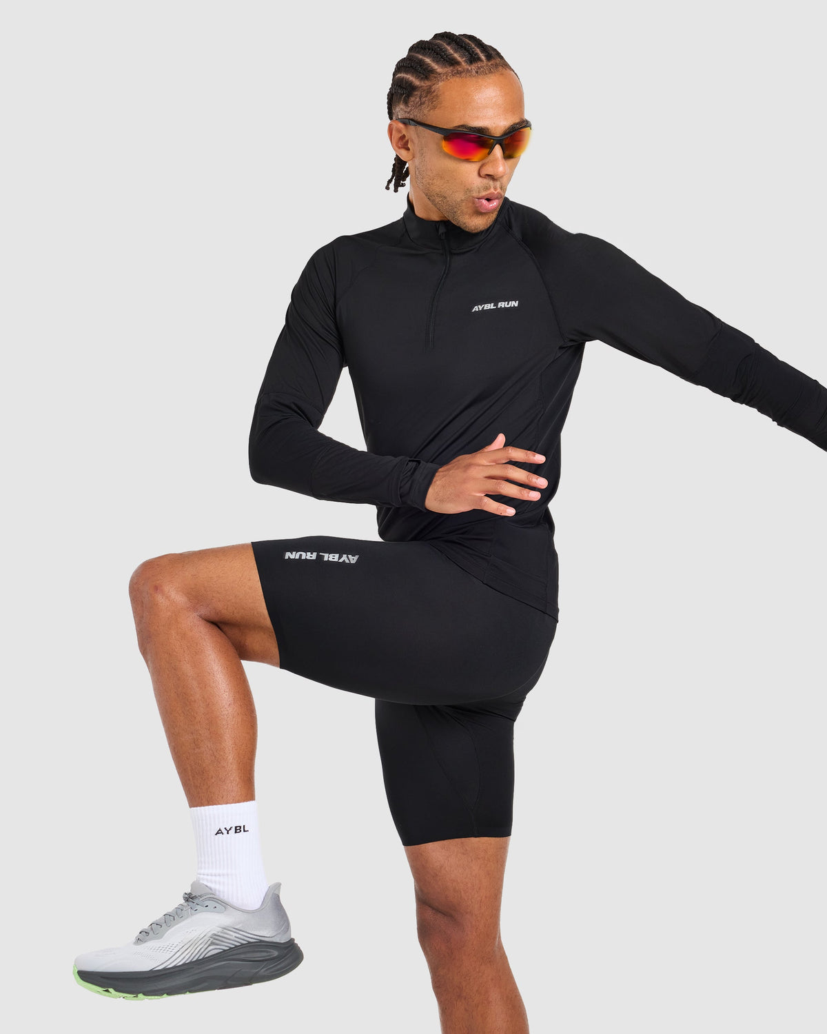 Run 1/4 Zip Pullover - Schwarz