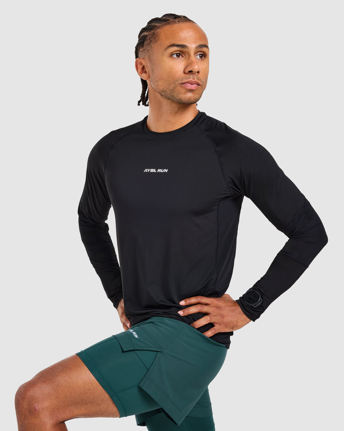 Run Long Sleeve T Shirt - Schwarz