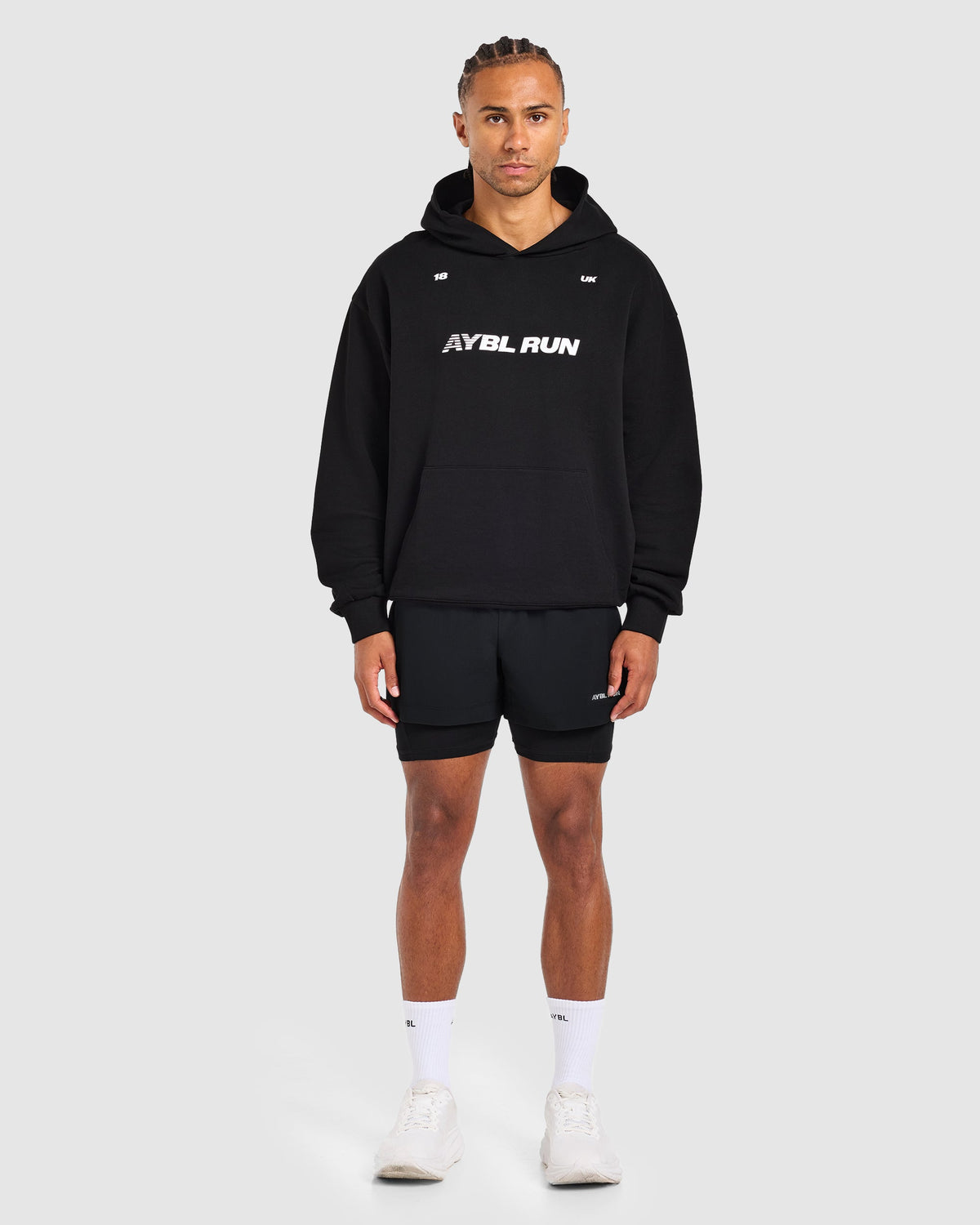 Run Graphic Hoodie - Schwarz