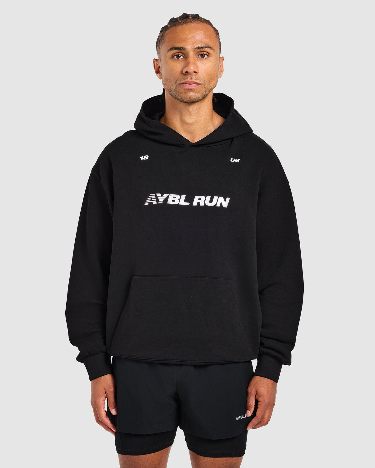Run Graphic Hoodie - Schwarz