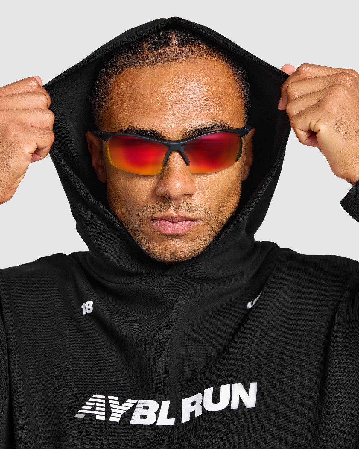 Run Graphic Hoodie - Schwarz