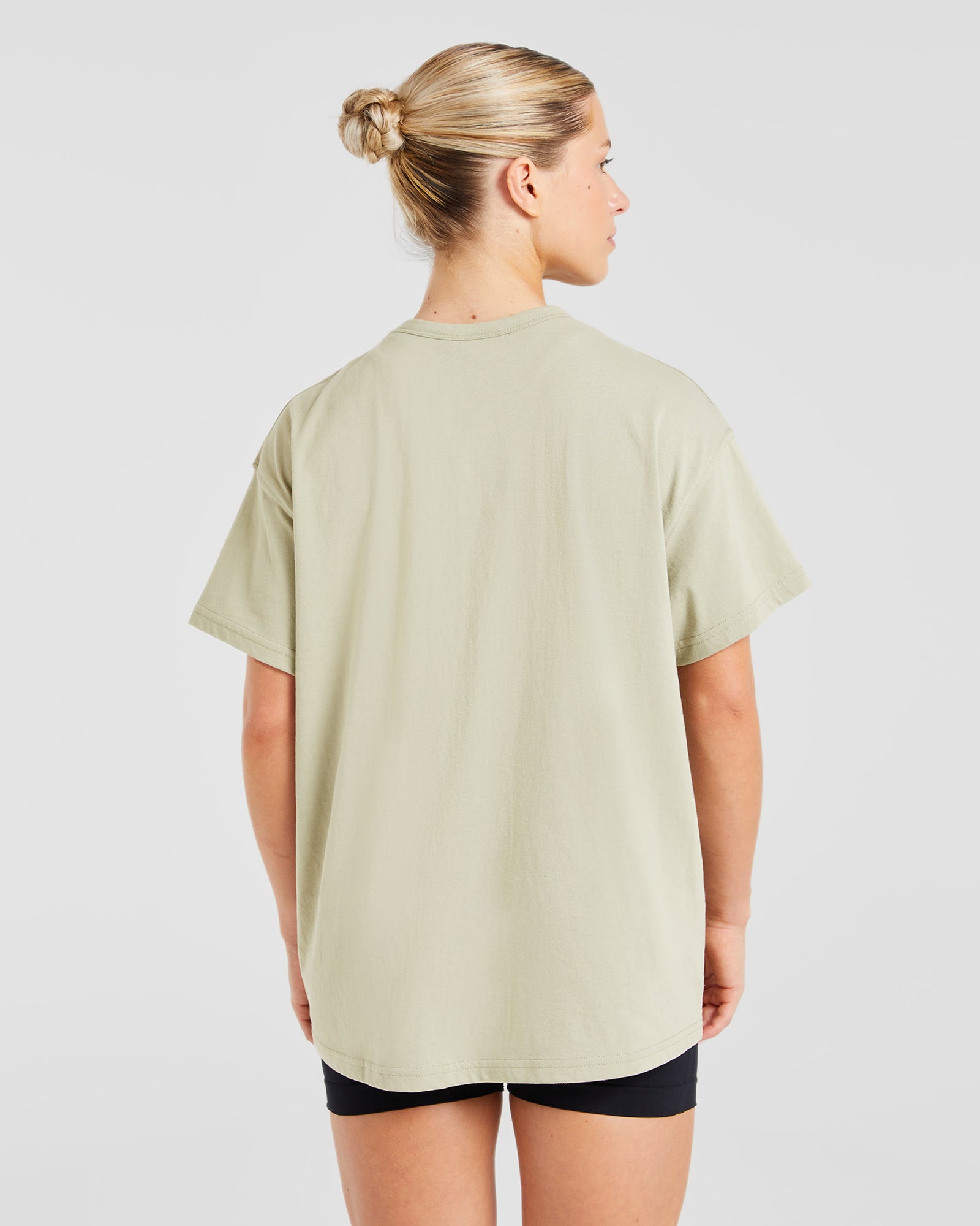 Varsity Oversized T Shirt - Olive Grün