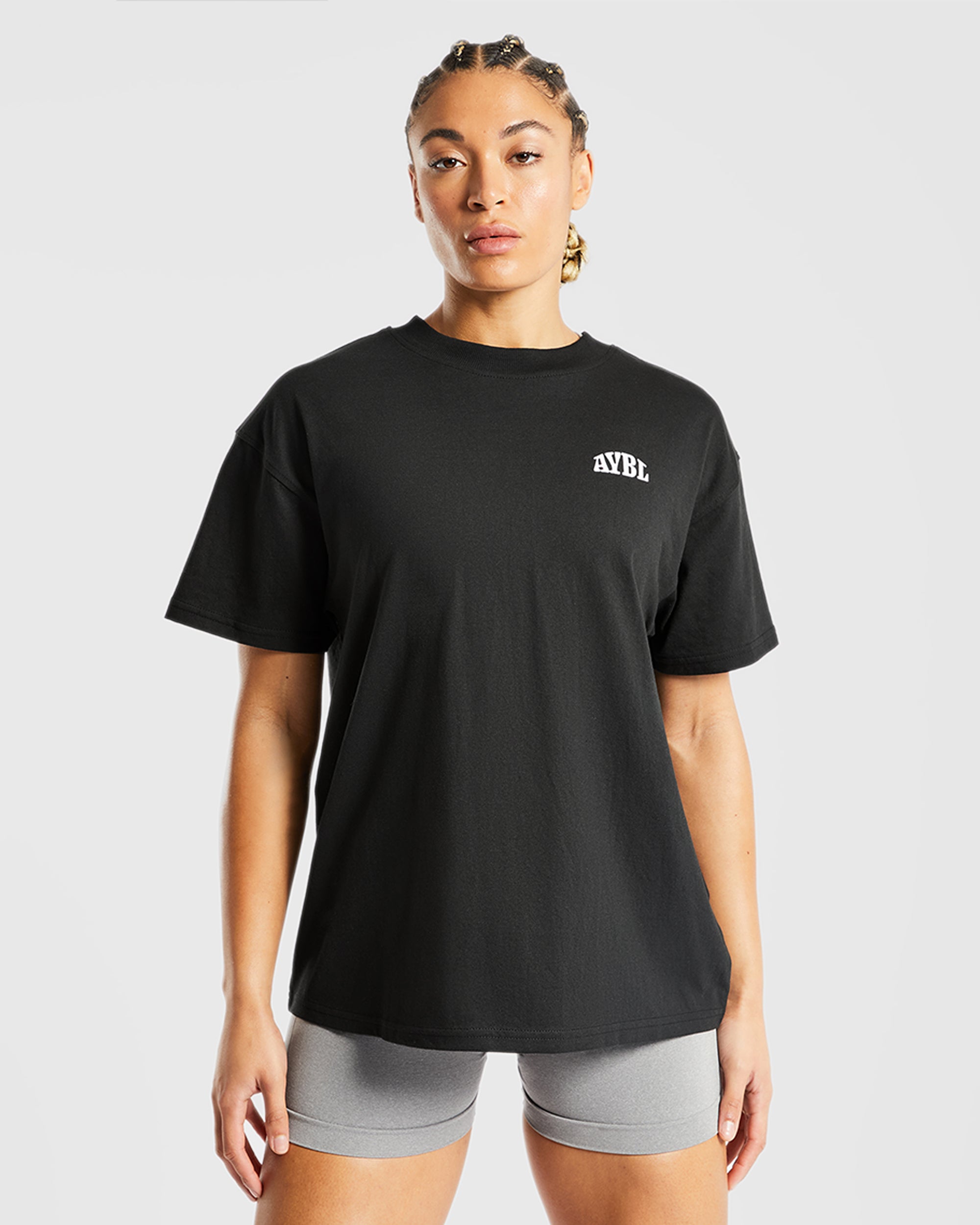 Believe Achieve Oversized T Shirt - Schwarz