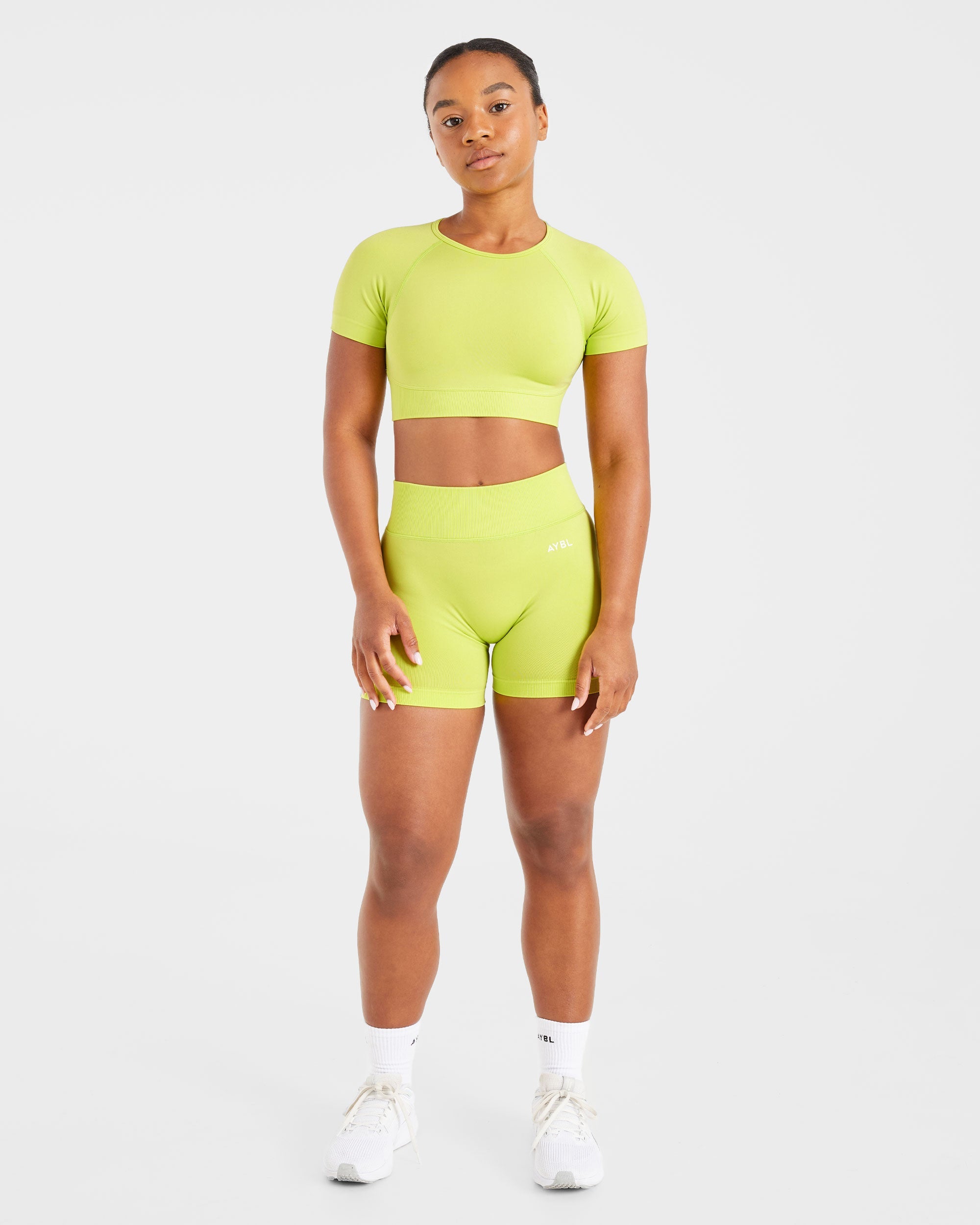 Adapt Seamless Crop Top - Lime Grün