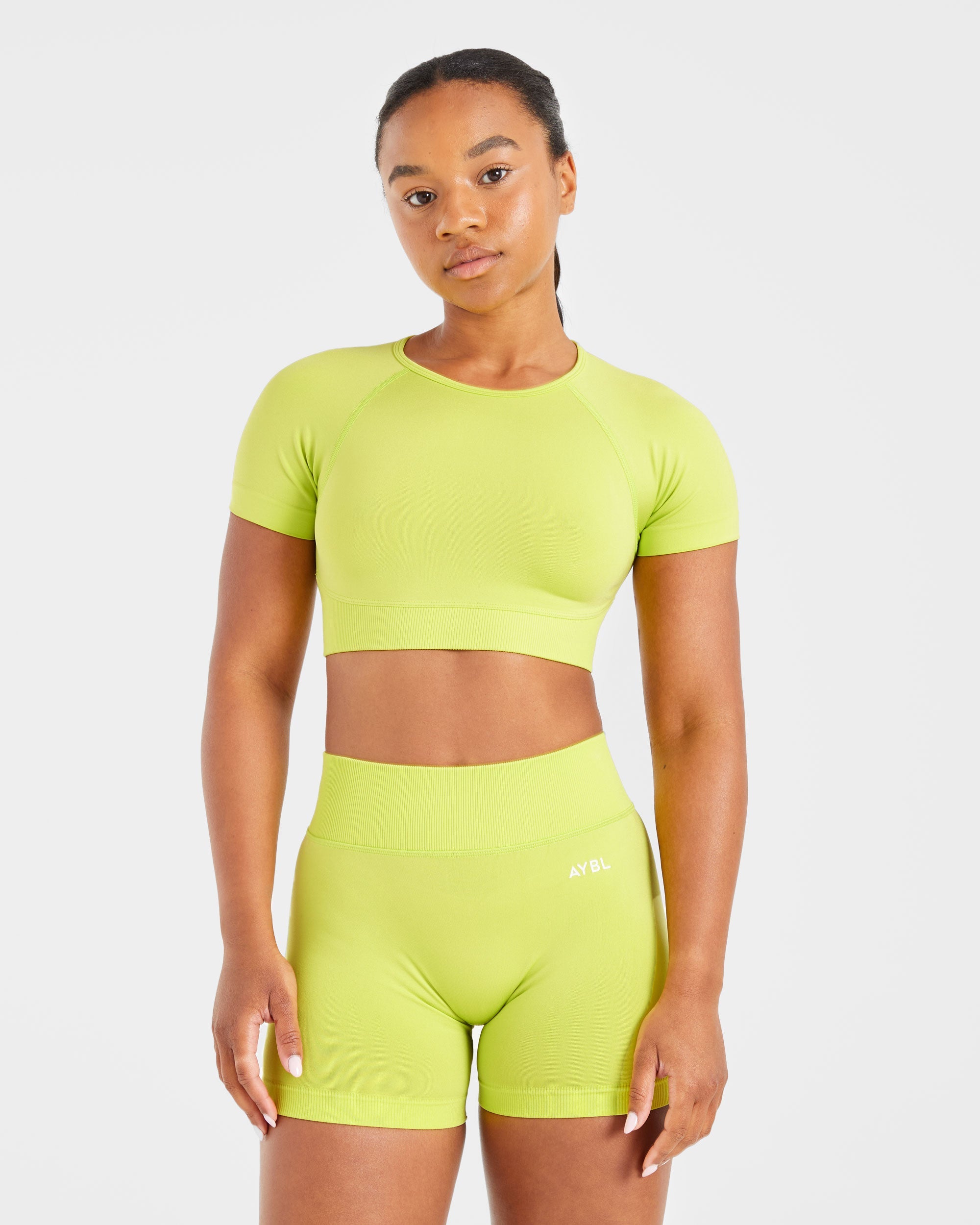 Adapt Seamless Crop Top - Lime Grün