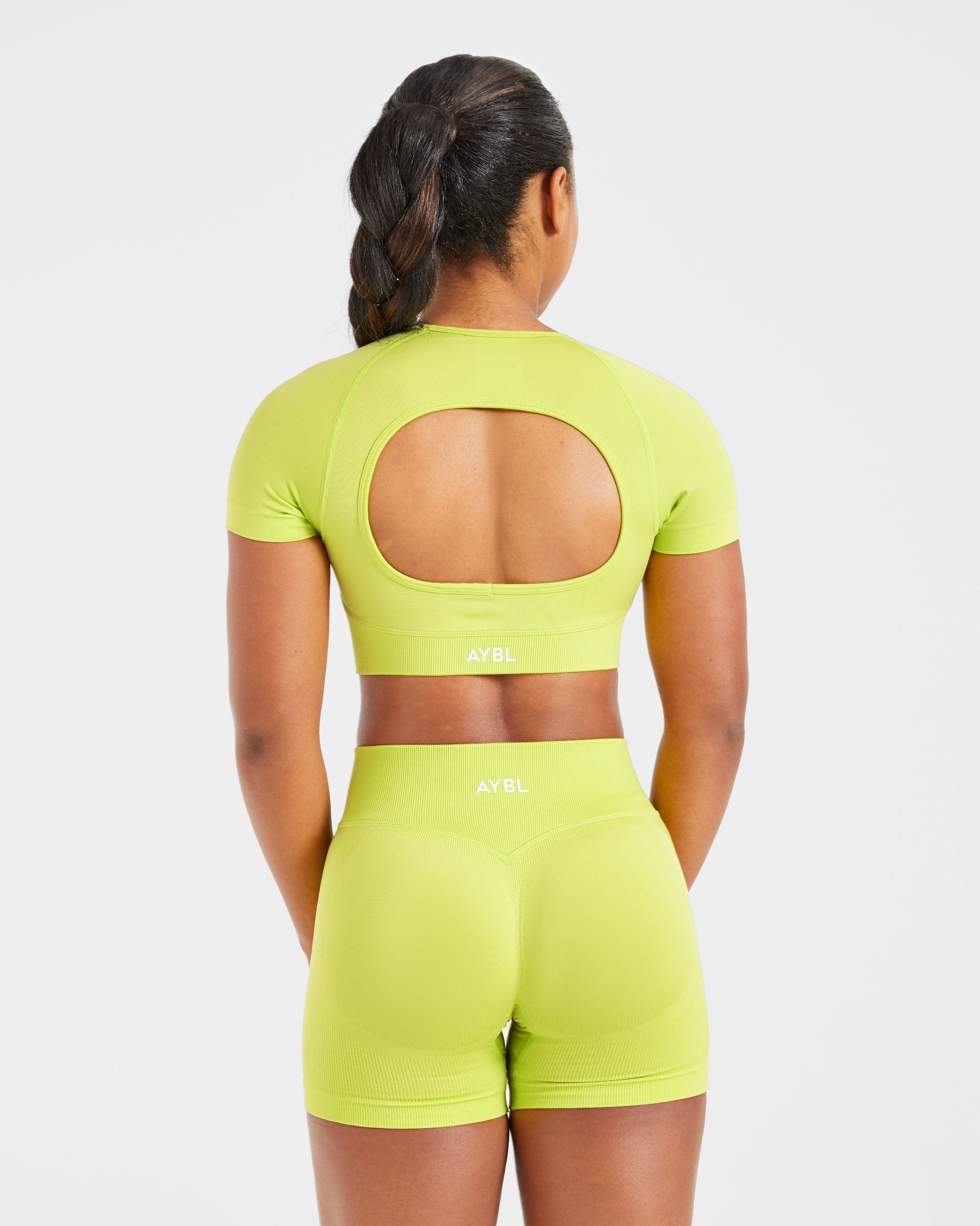 Adapt Seamless Crop Top - Lime Grün