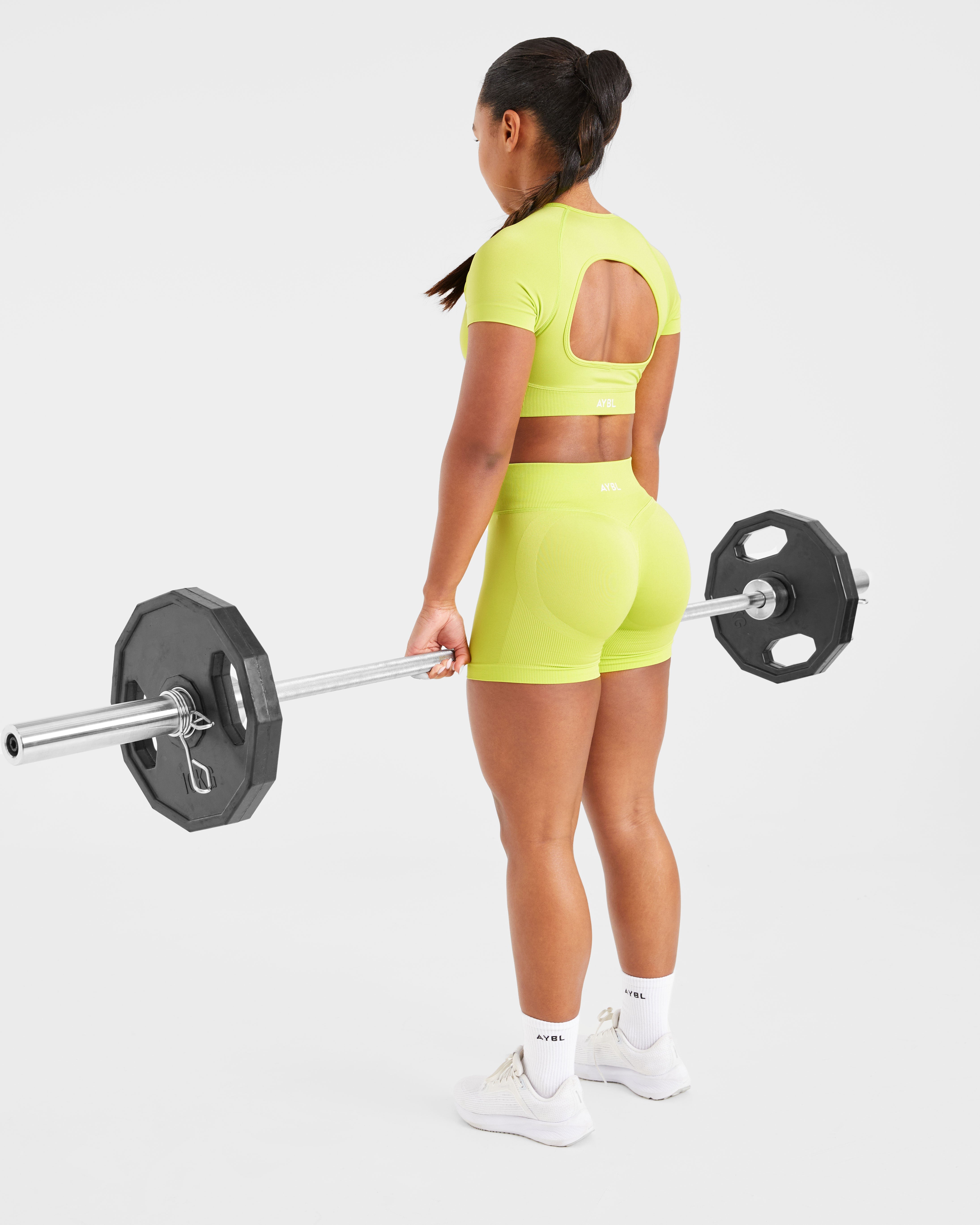 Adapt Seamless Crop Top - Lime Grün