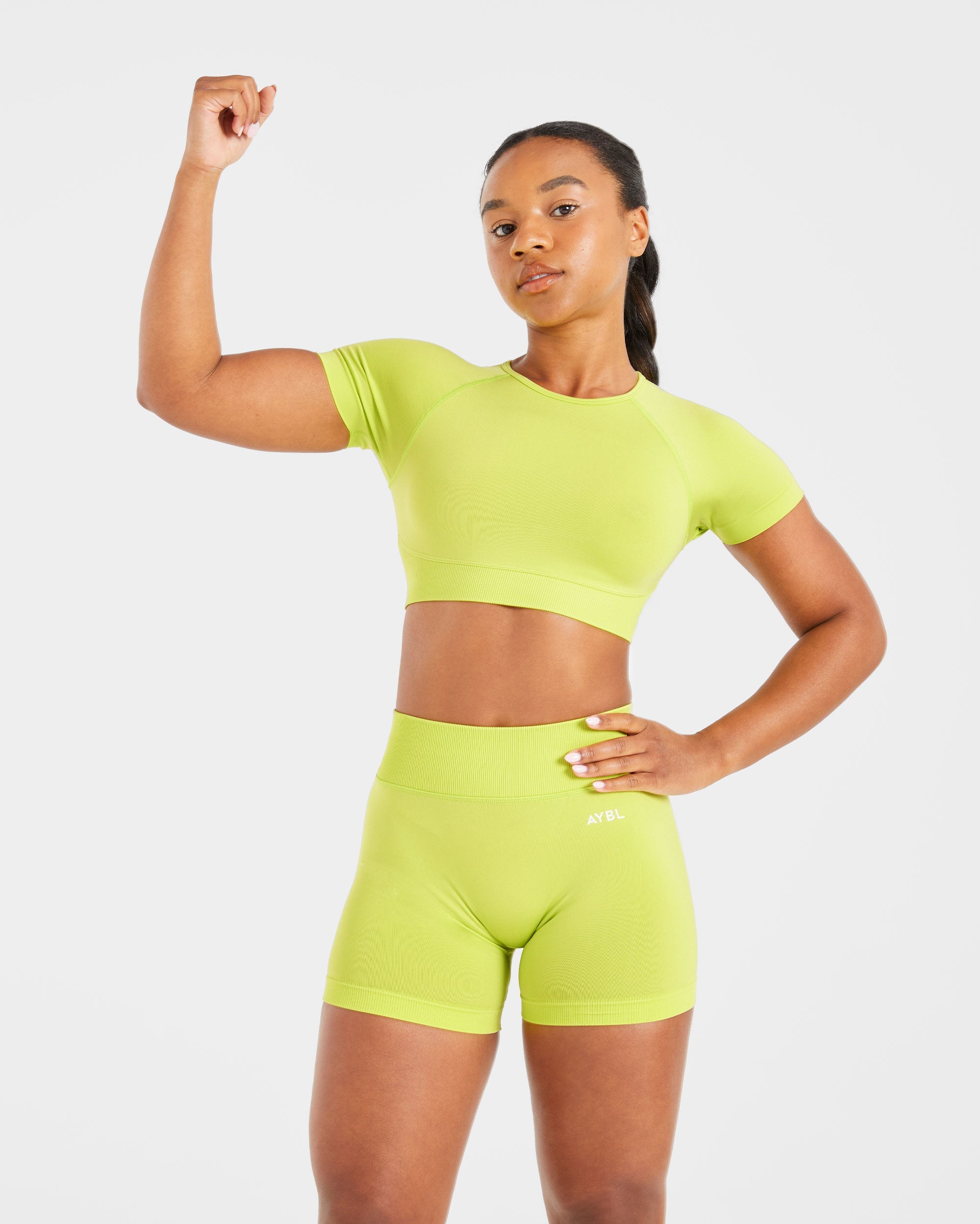 Adapt Seamless Crop Top - Lime Grün