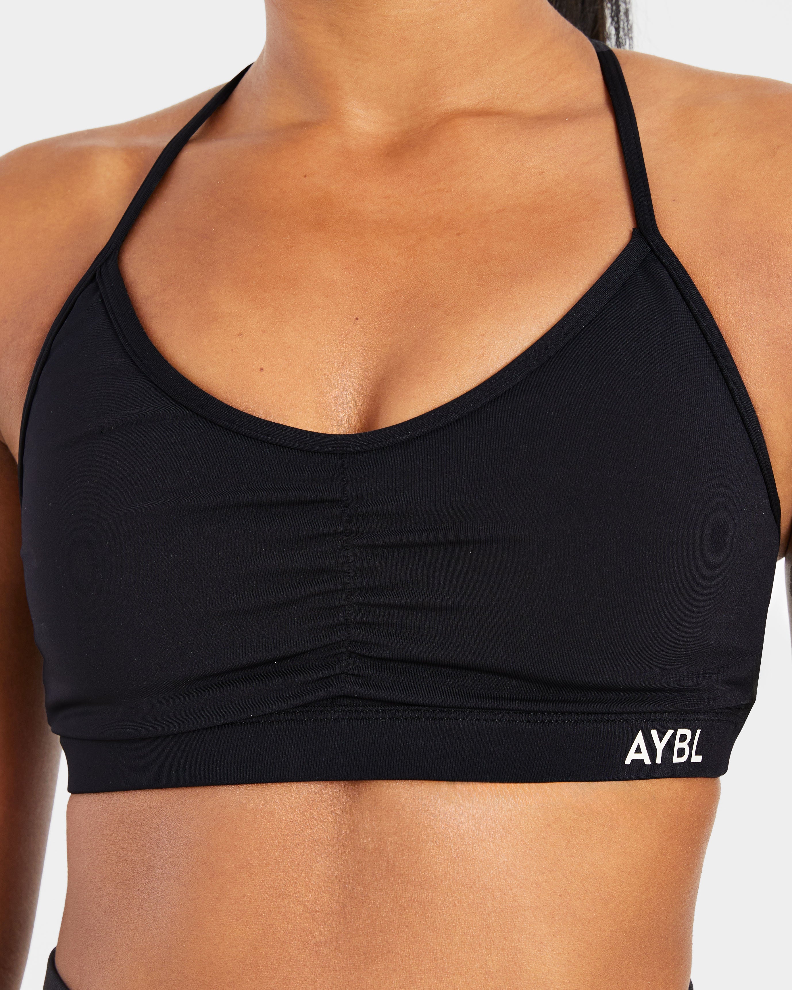 Essential Ruched Sports Bra - Schwarz