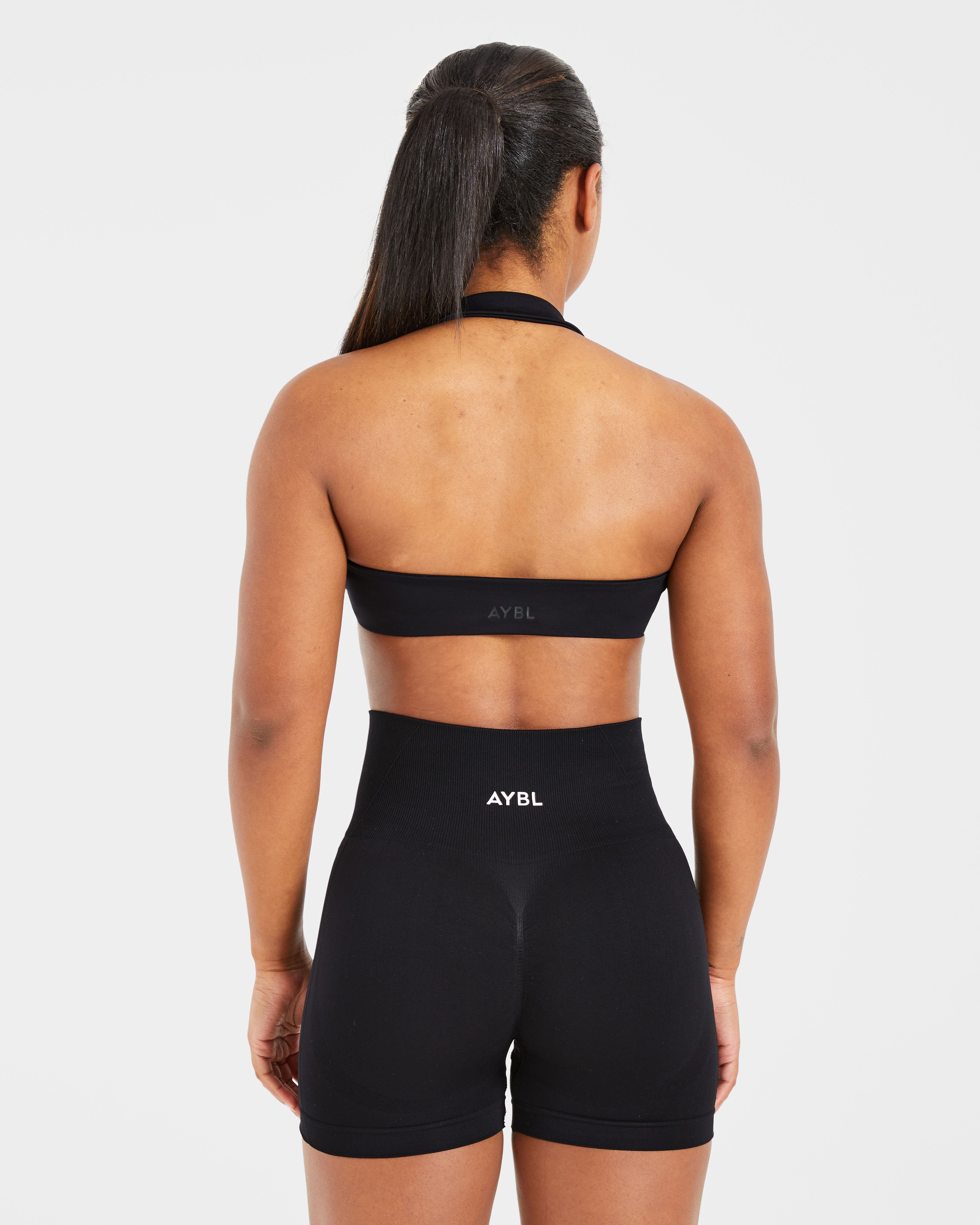Essential Halterneck Sports Bra - Schwarz