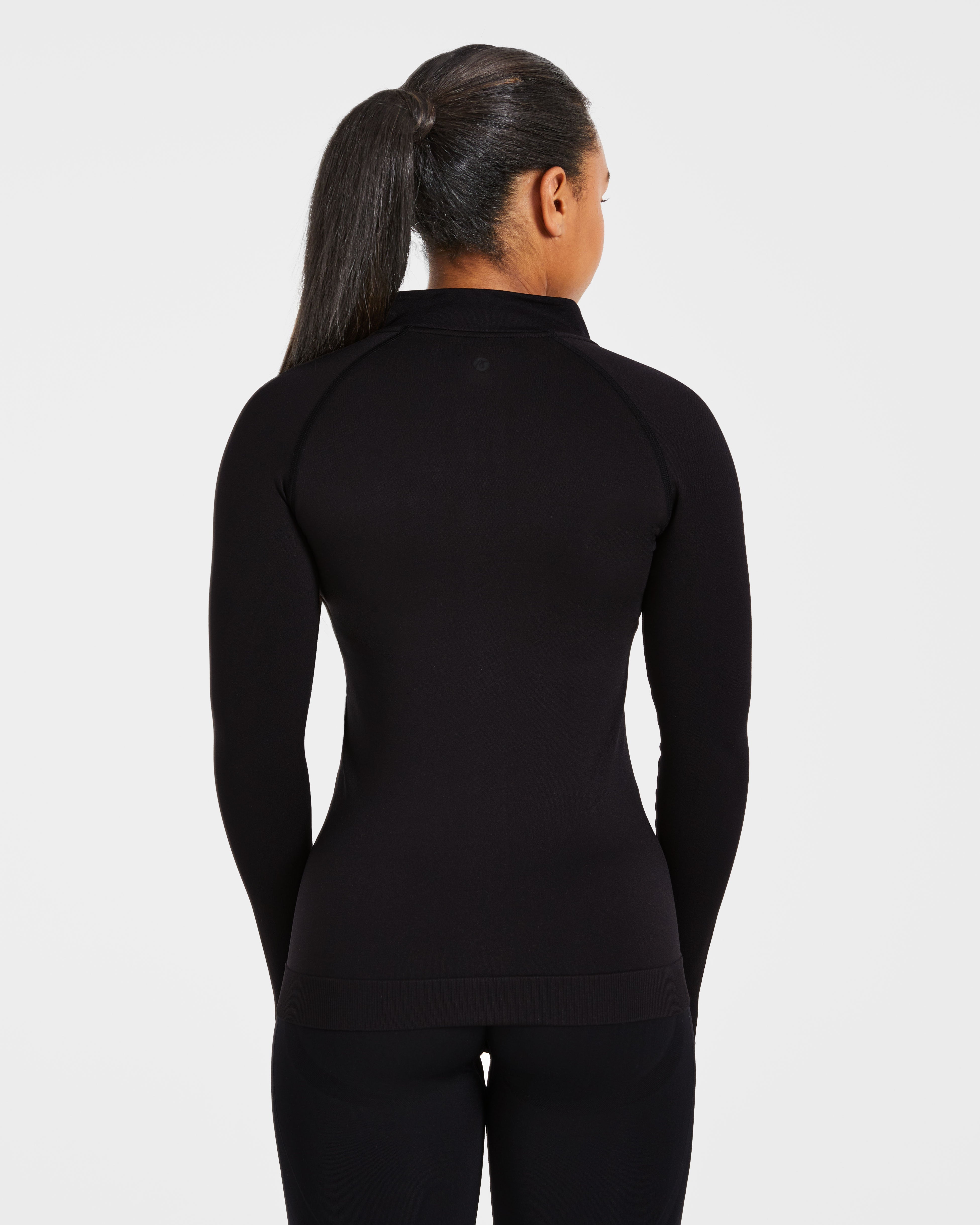 Essential Seamless Zip Jacket - Schwarz