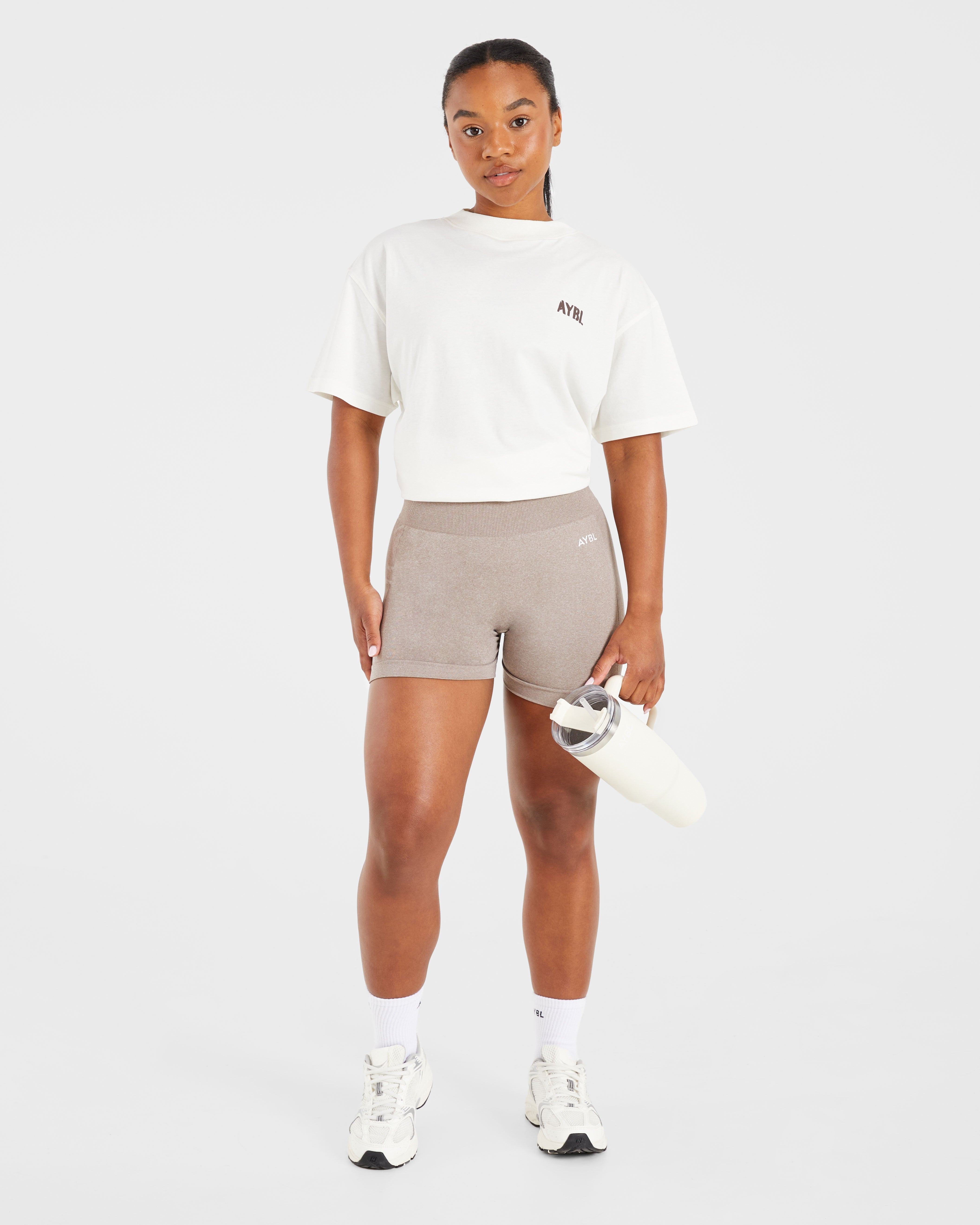 Athletics Strength Club Oversized T Shirt - Off Wit/Braun