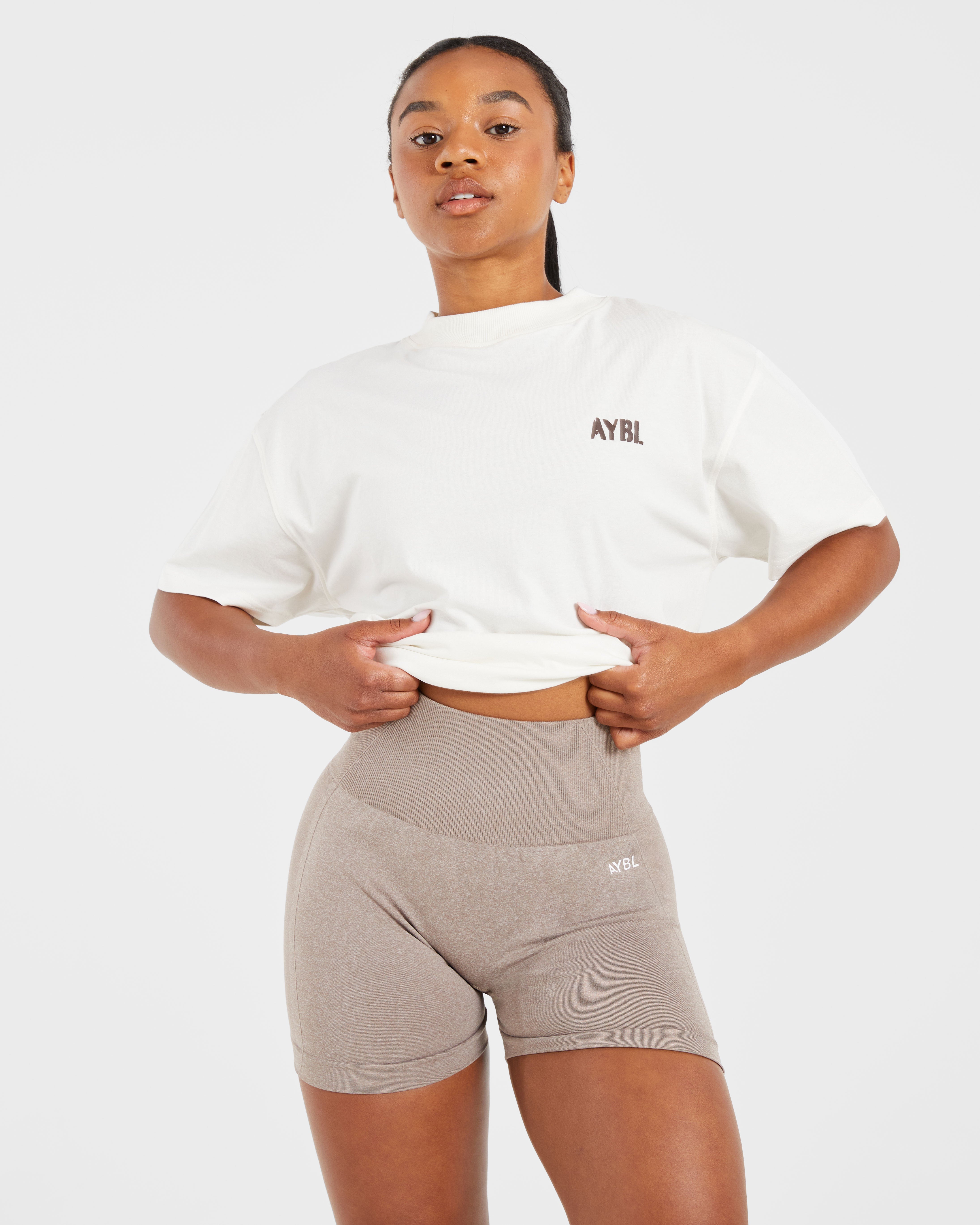 Athletics Strength Club Oversized T Shirt - Off Wit/Braun