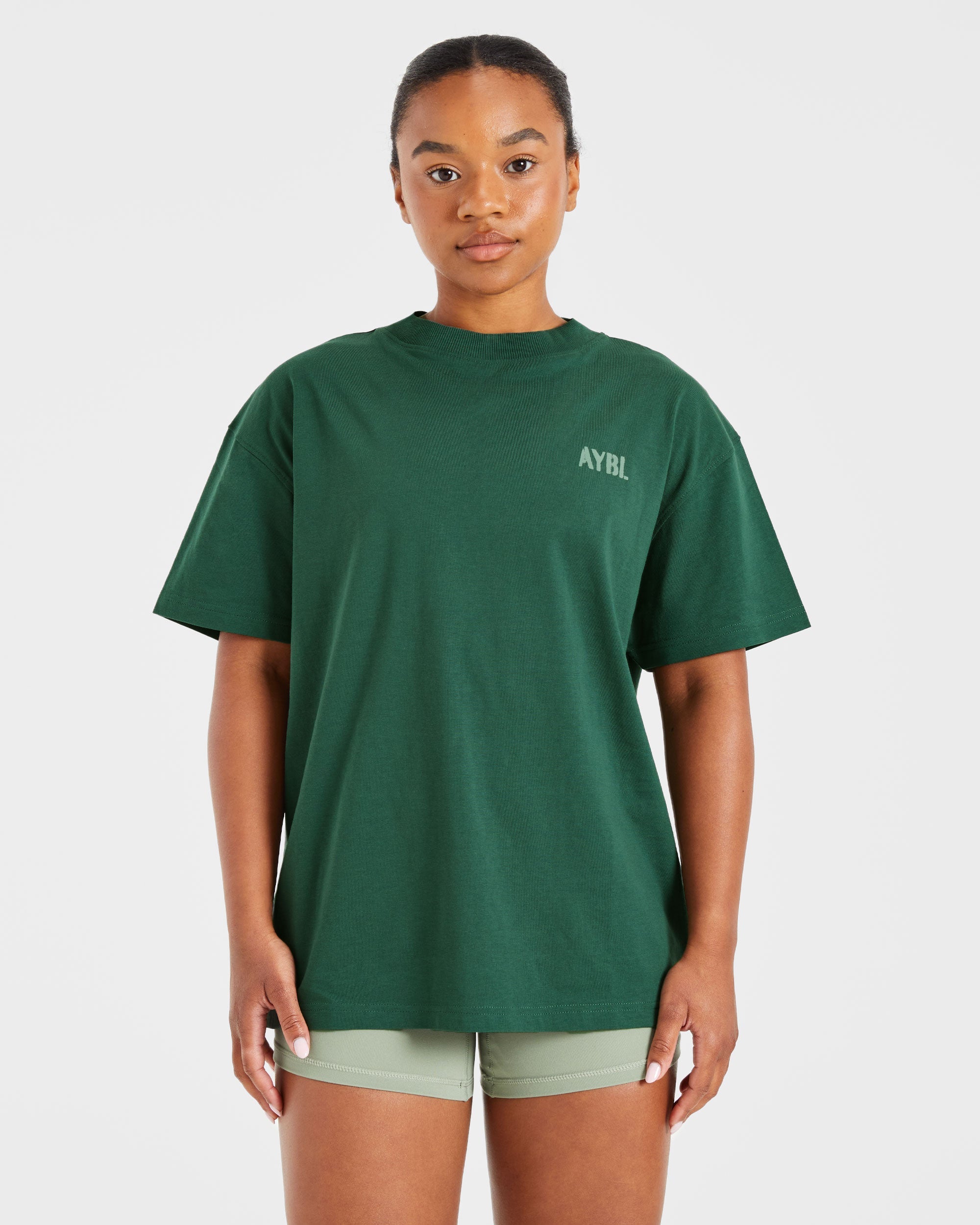 Athletics Strength Club Oversized T Shirt - Forest Grün
