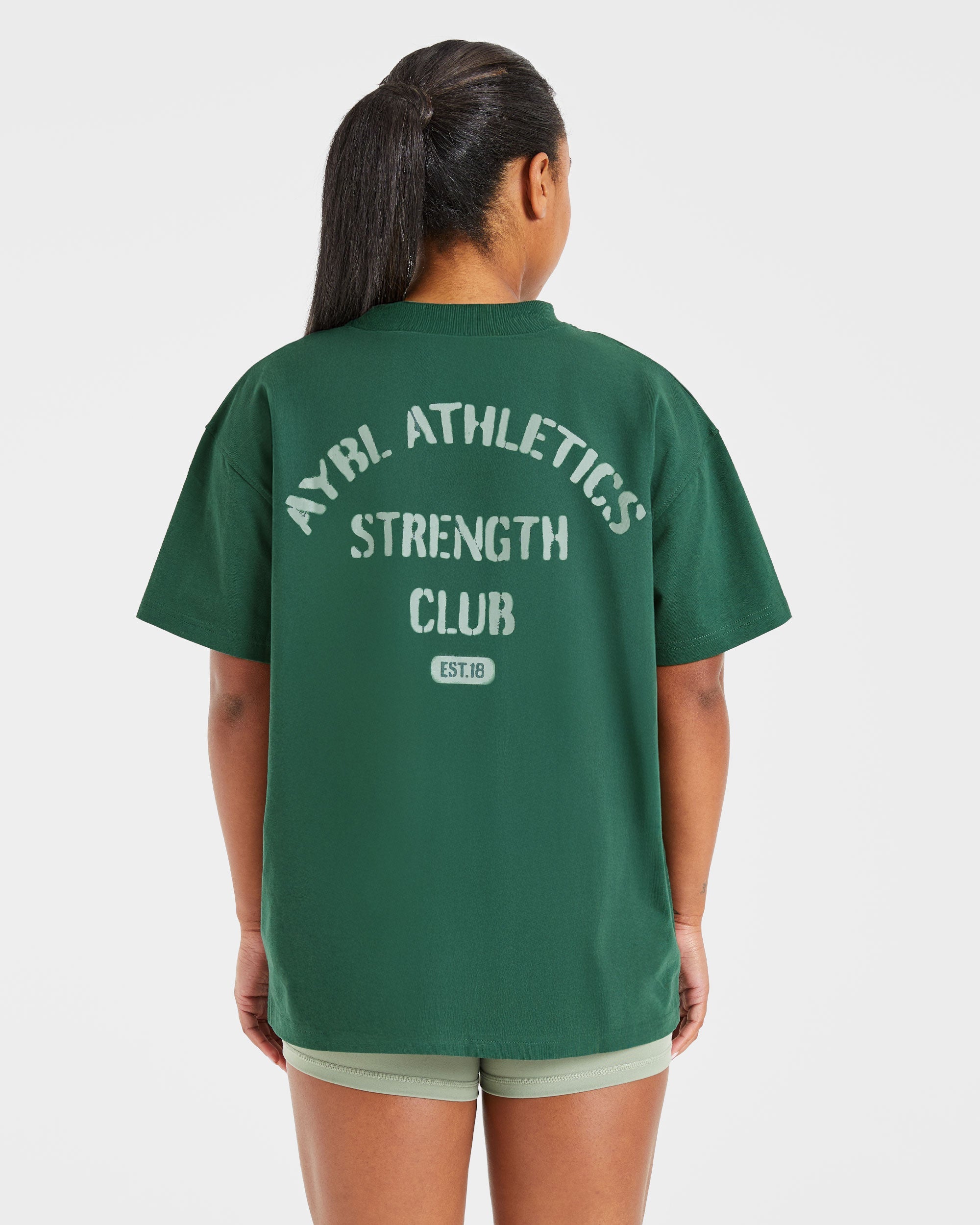 Athletics Strength Club Oversized T Shirt - Forest Grün