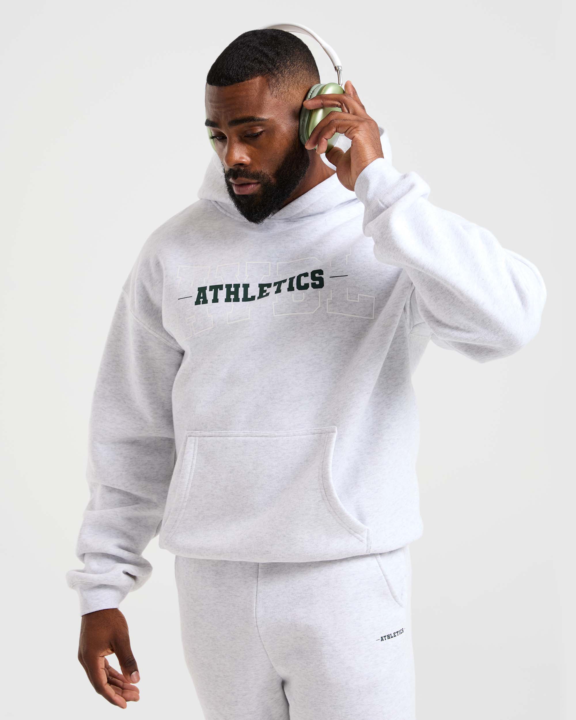 Athletics Oversized Hoodie - Grau Marl