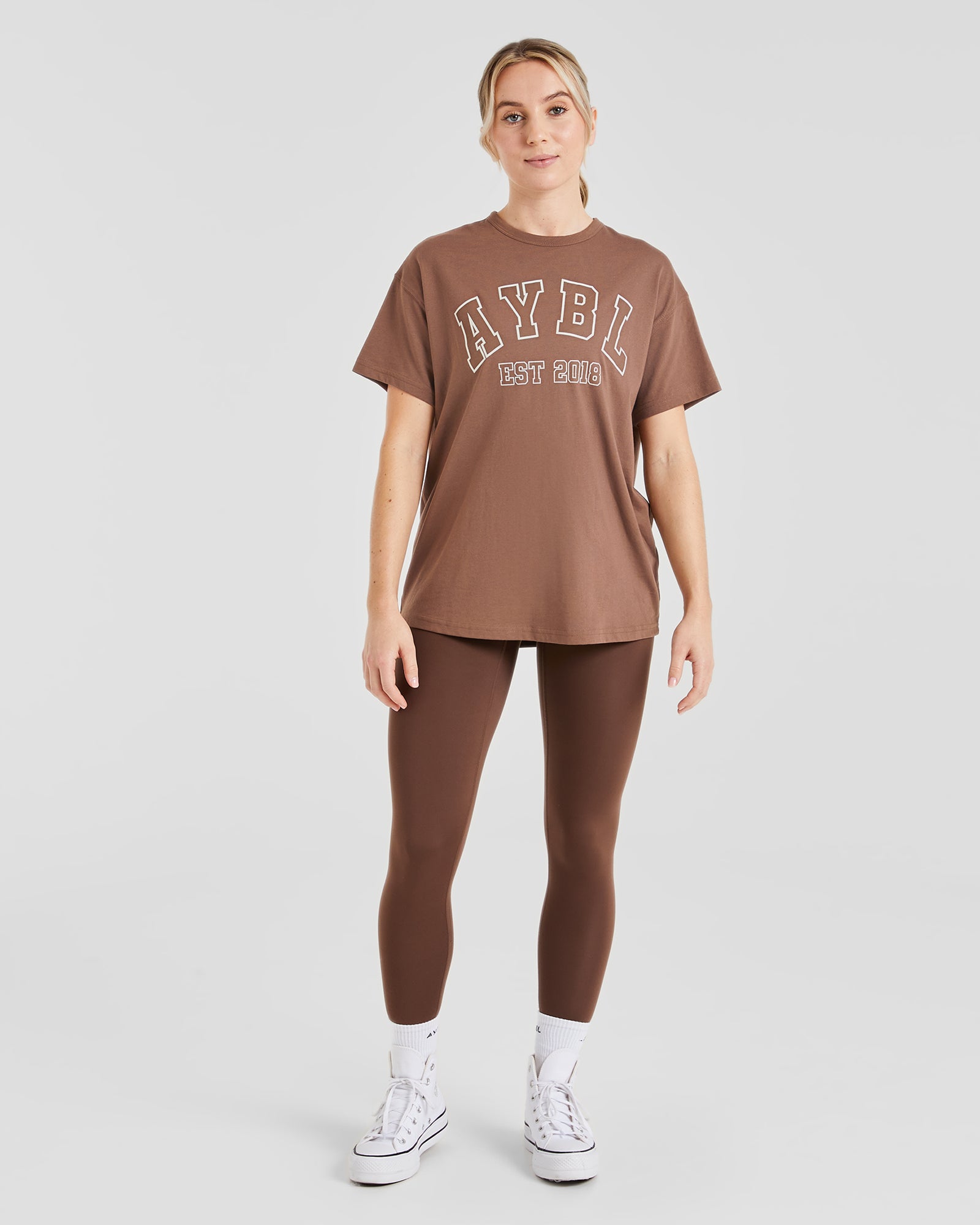 Varsity Oversized T Shirt - Braun