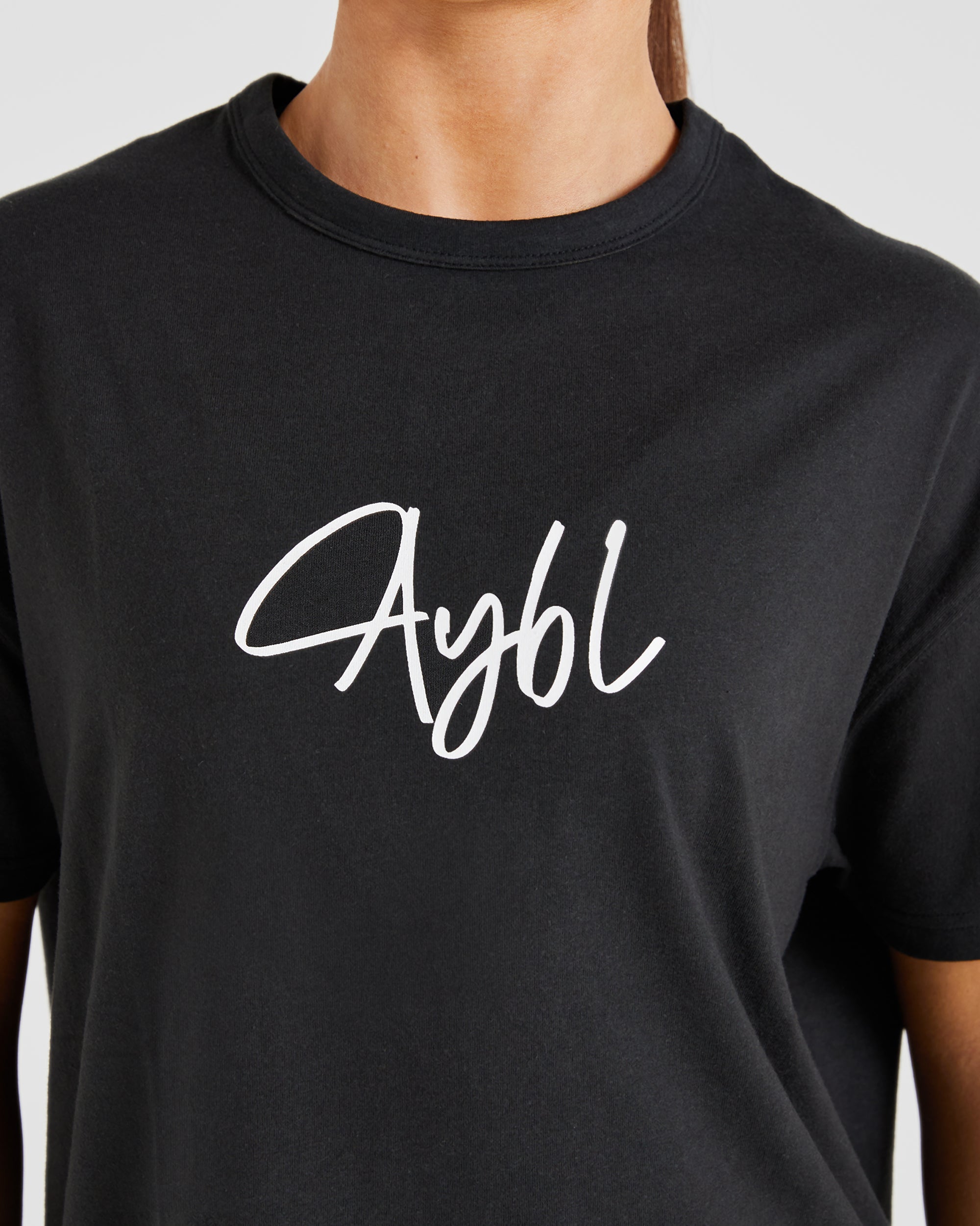 AYBL Script Oversized T Shirt - Schwarz