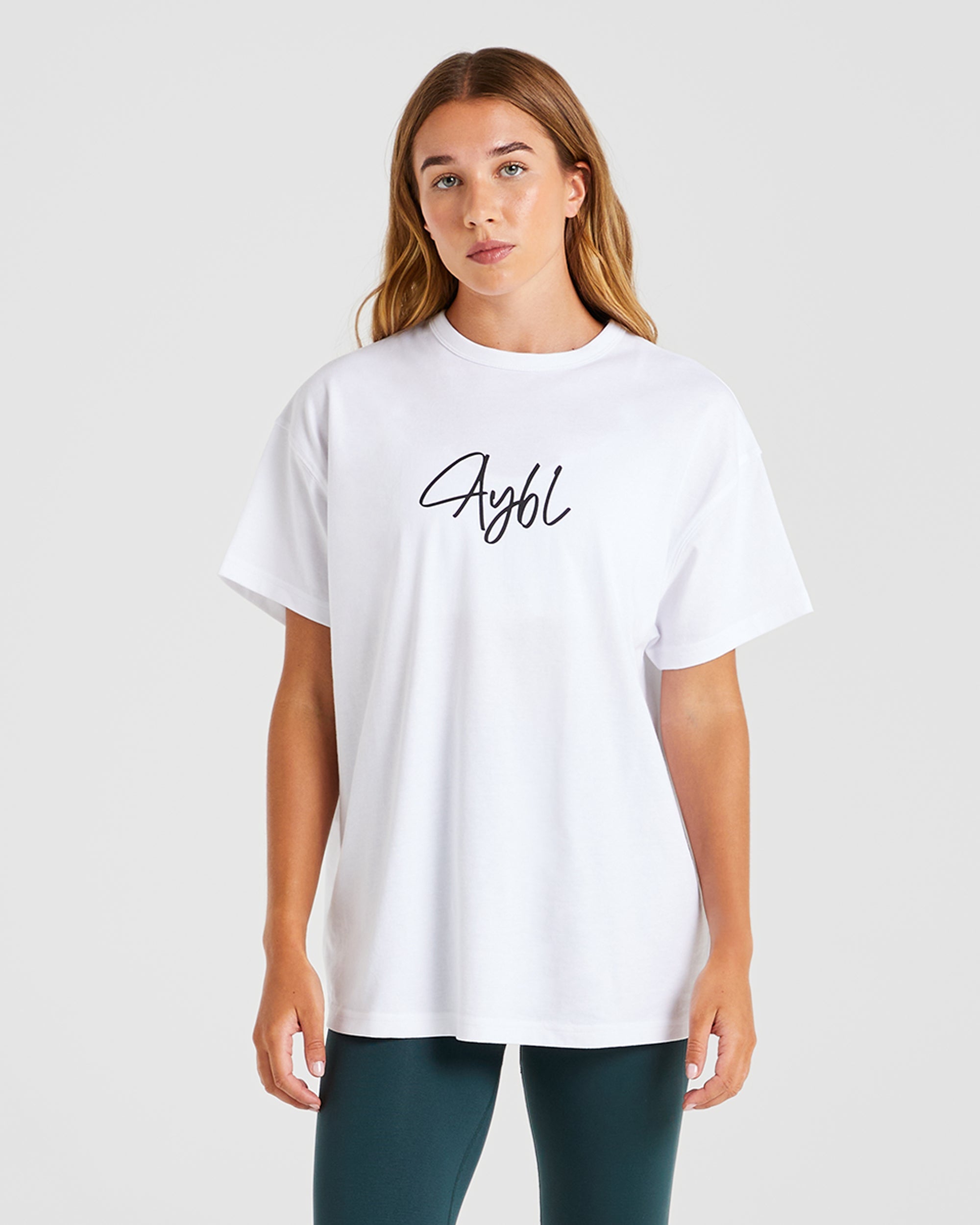 AYBL Script Oversized T Shirt - Weiß