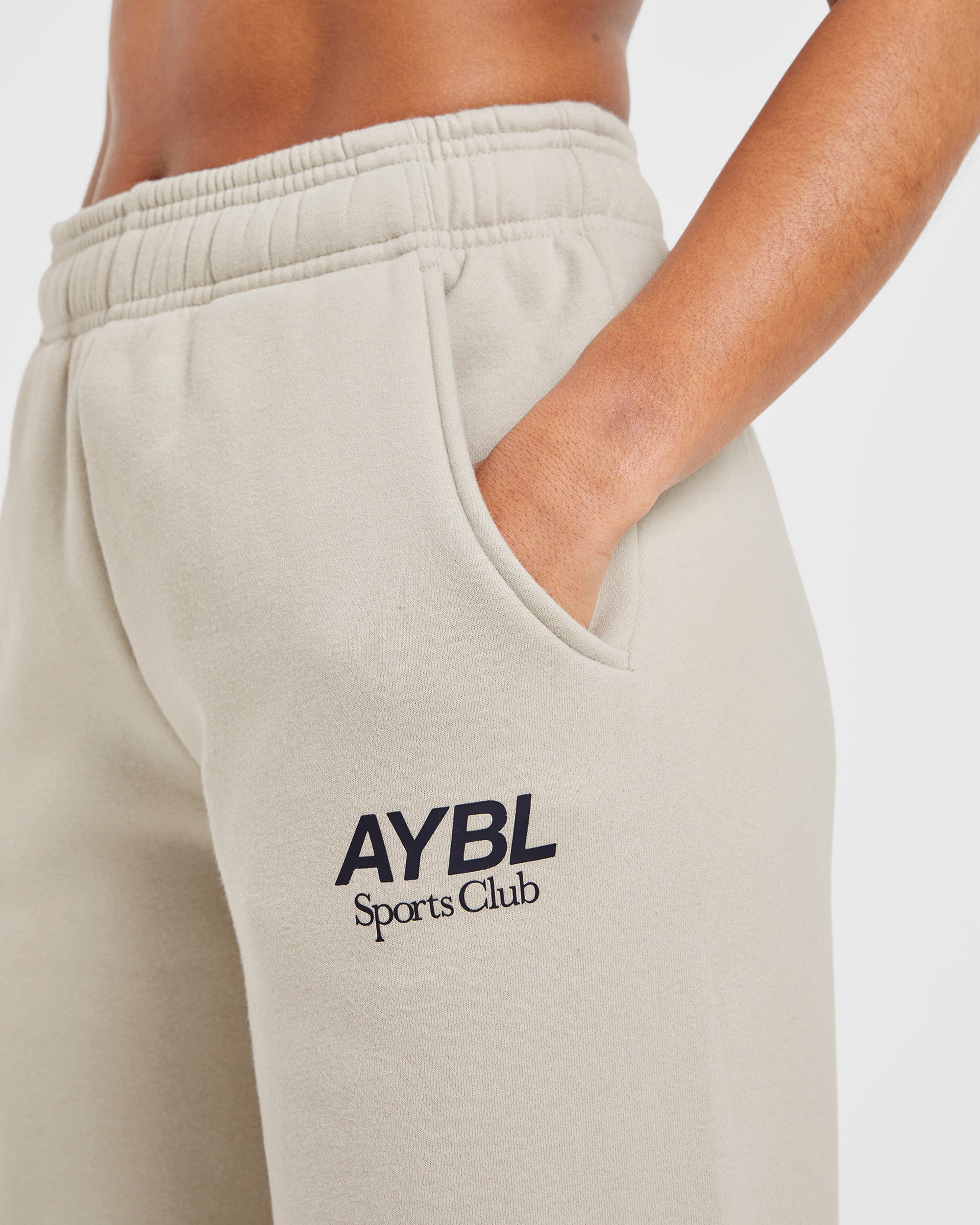 AYBL Sports Club Oversized Straight Leg Joggers - Sand/Navy