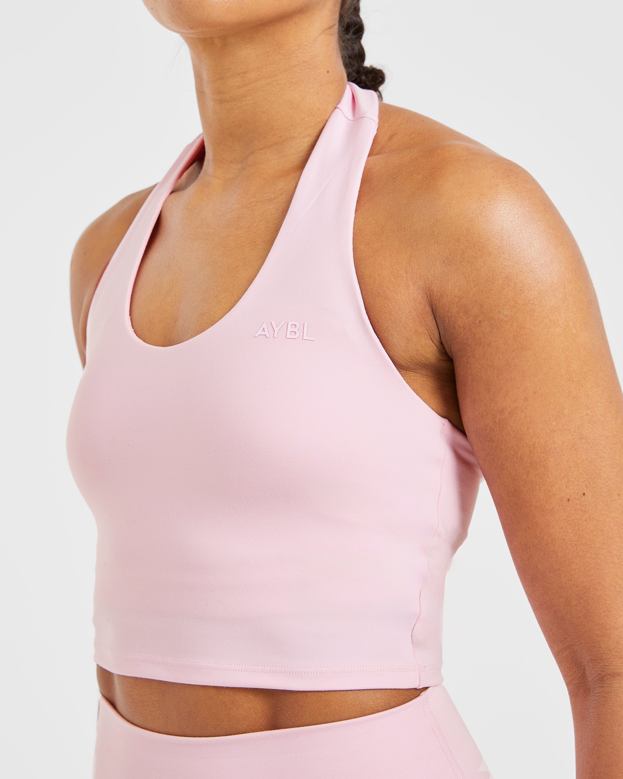 Staple Halterneck Crop Top - Pastel Rosa