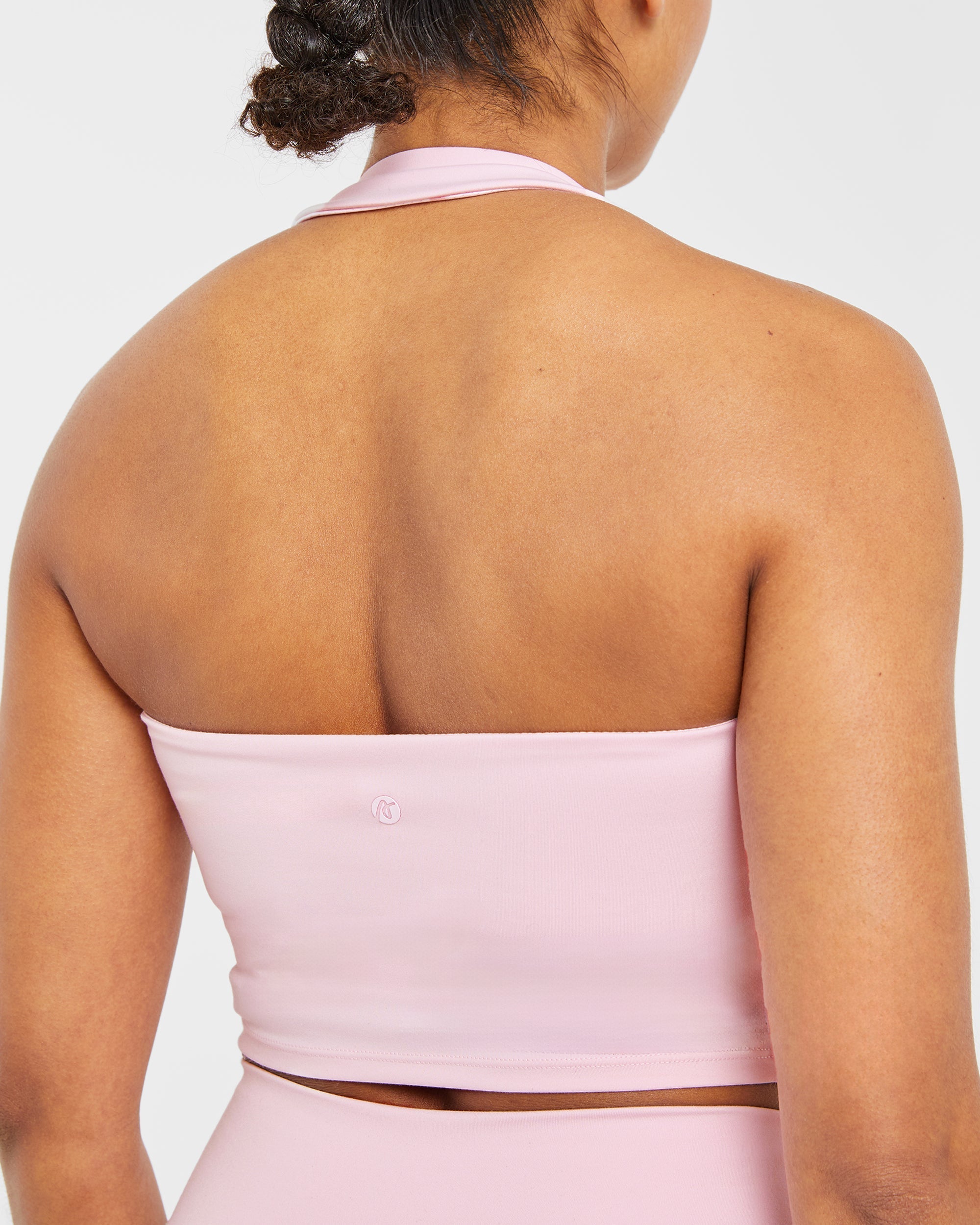 Staple Halterneck Crop Top - Pastel Rosa