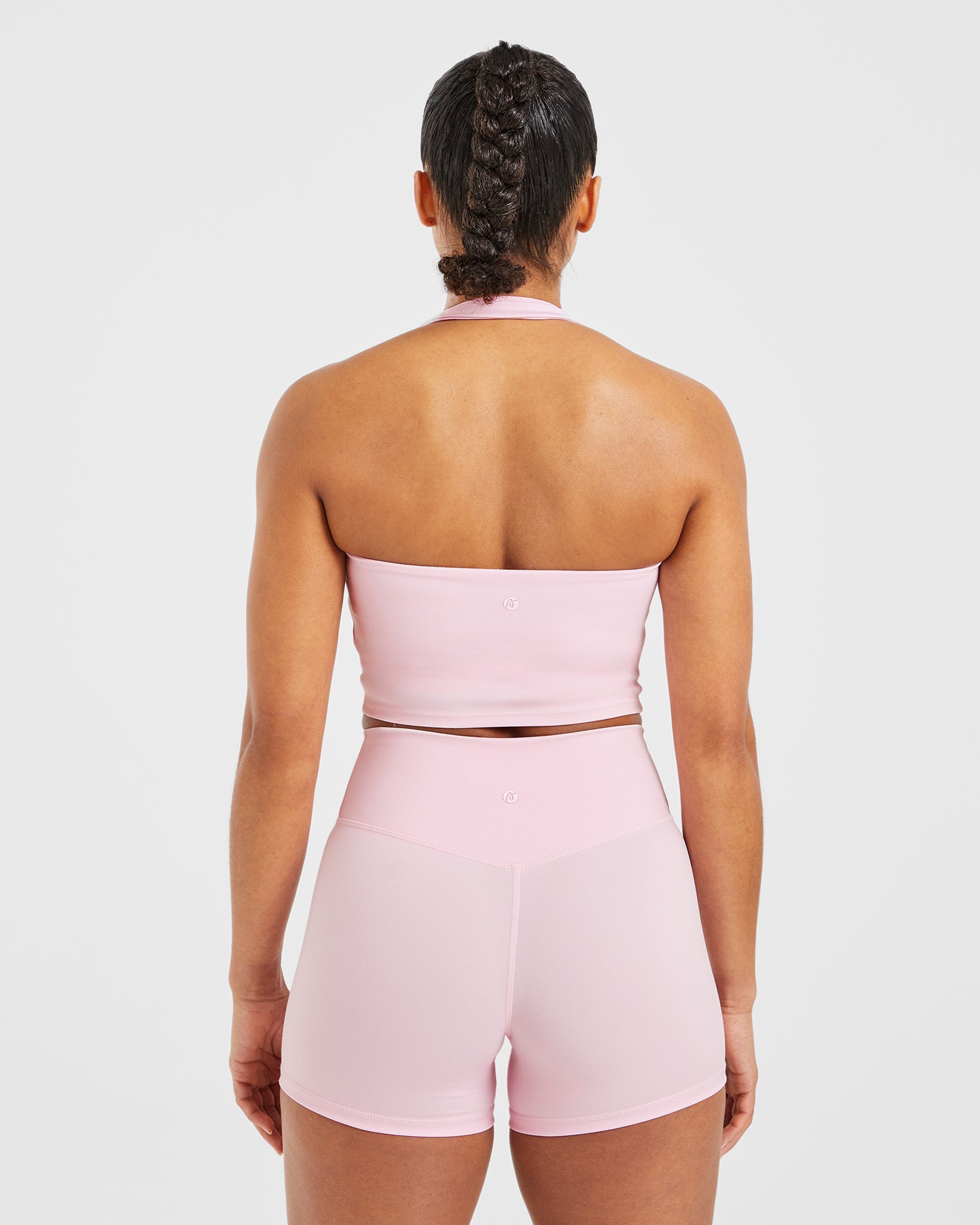 Staple Halterneck Crop Top - Pastel Rosa