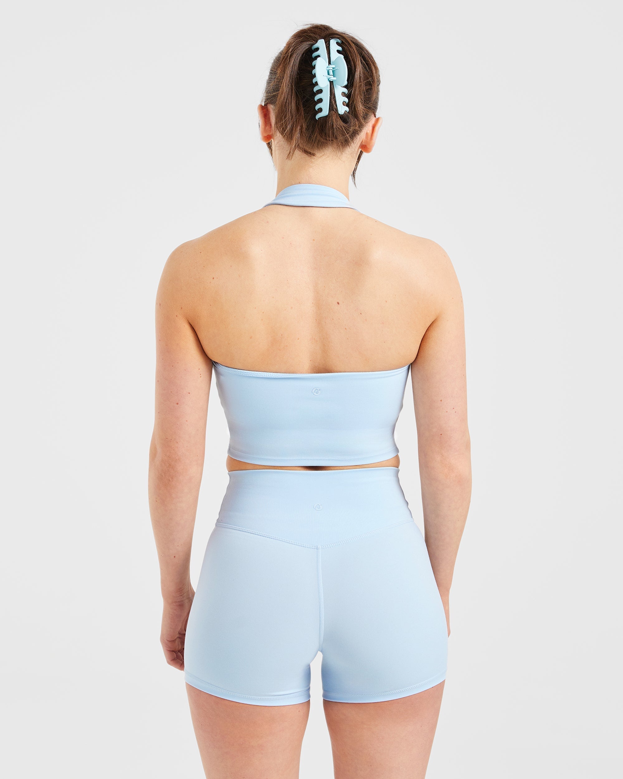 Staple Halterneck Crop Top - Pastel Blau