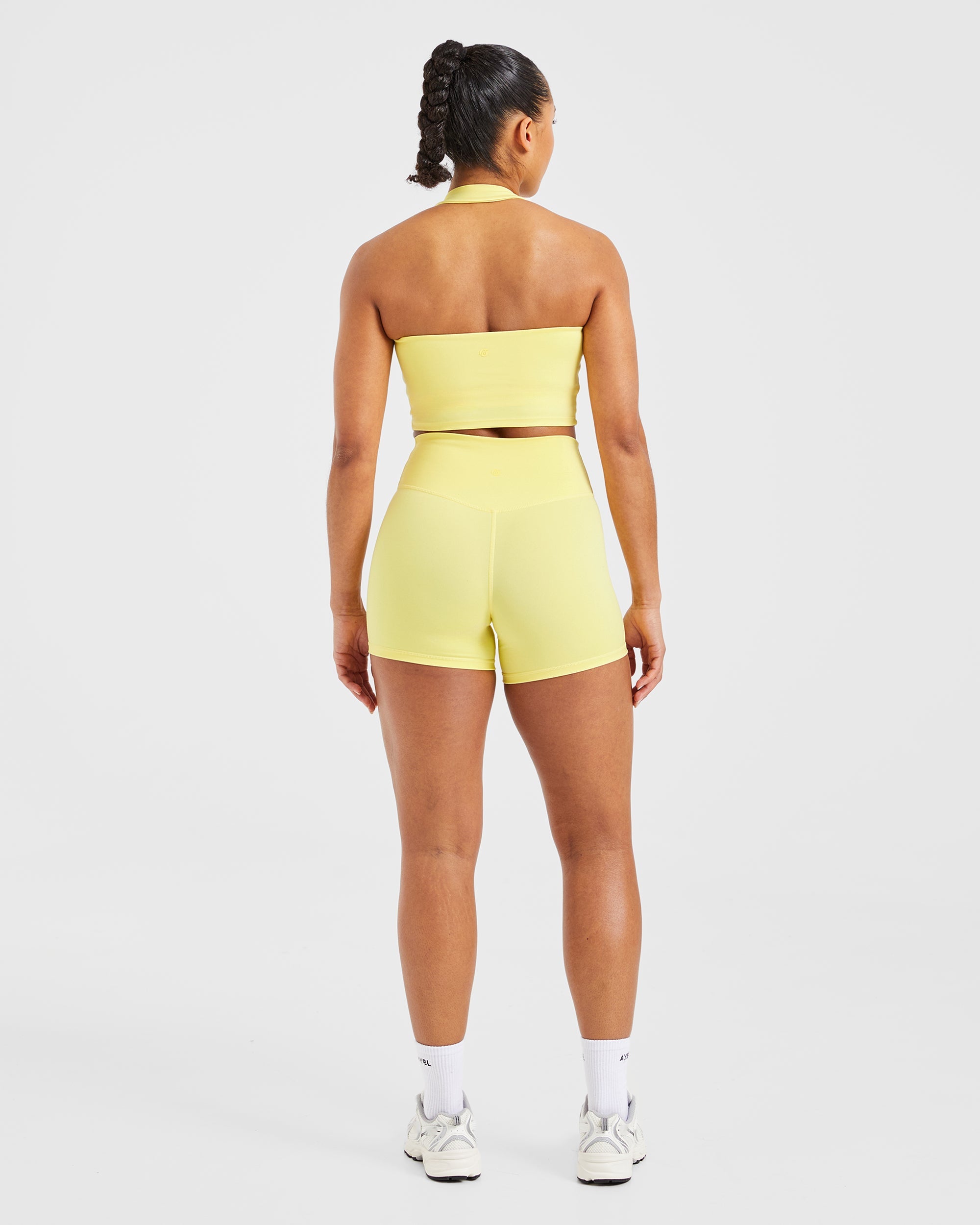 Staple Halterneck Crop Top - Pastel Lemon