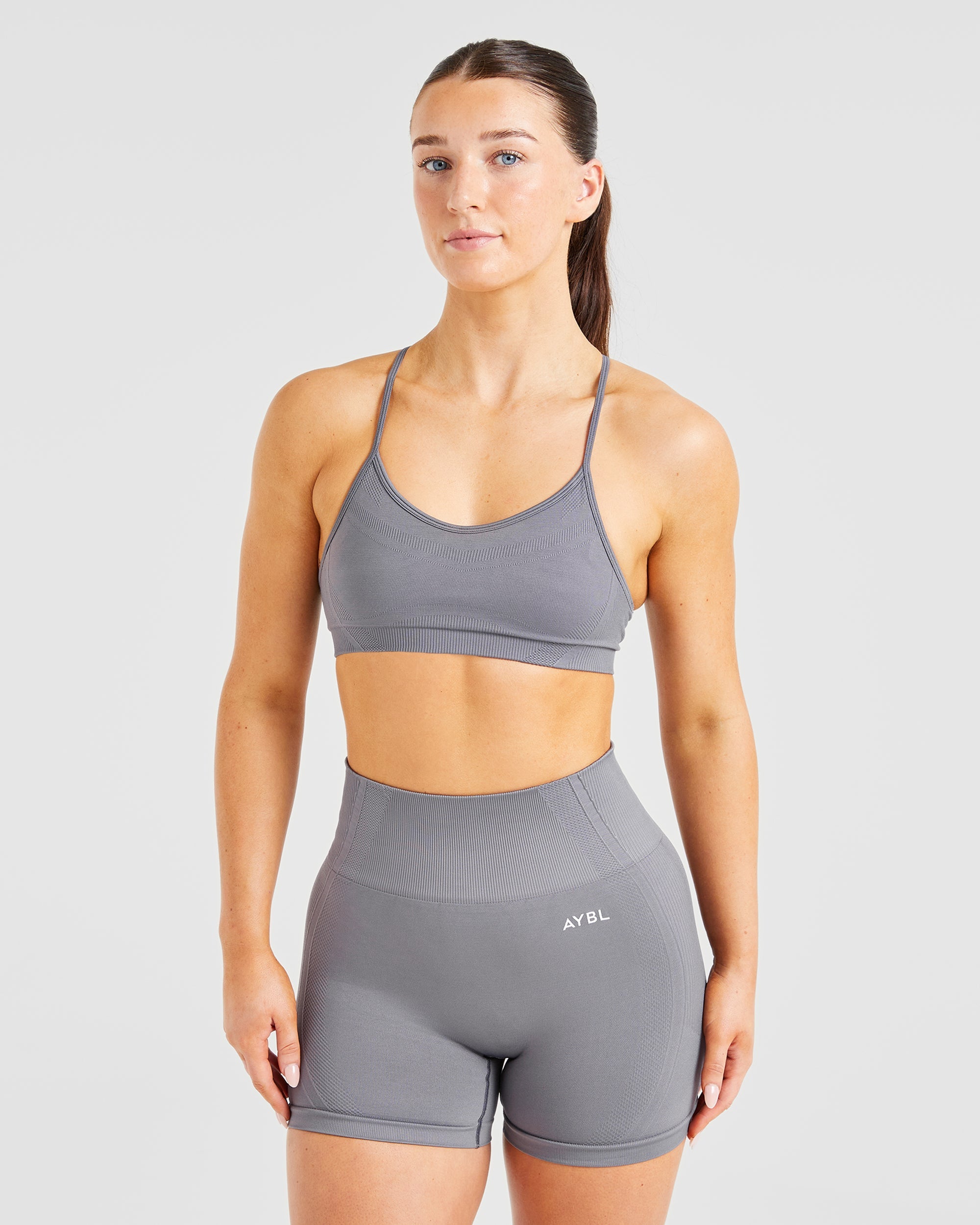 Balance V3 Seamless Strappy Sports Bra - Charcoal Grau