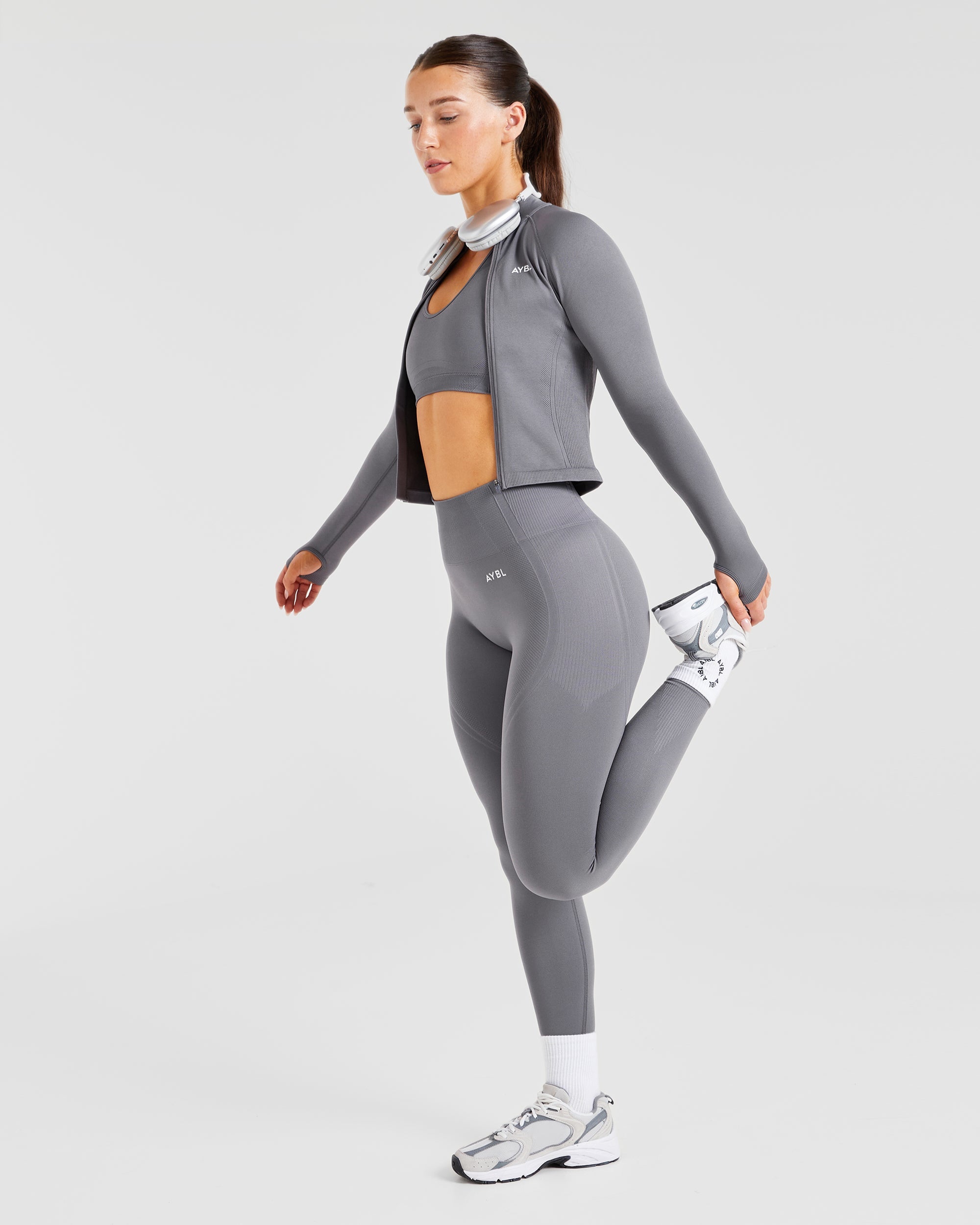 Balance V3 Seamless Zip Jacket - Charcoal Grau