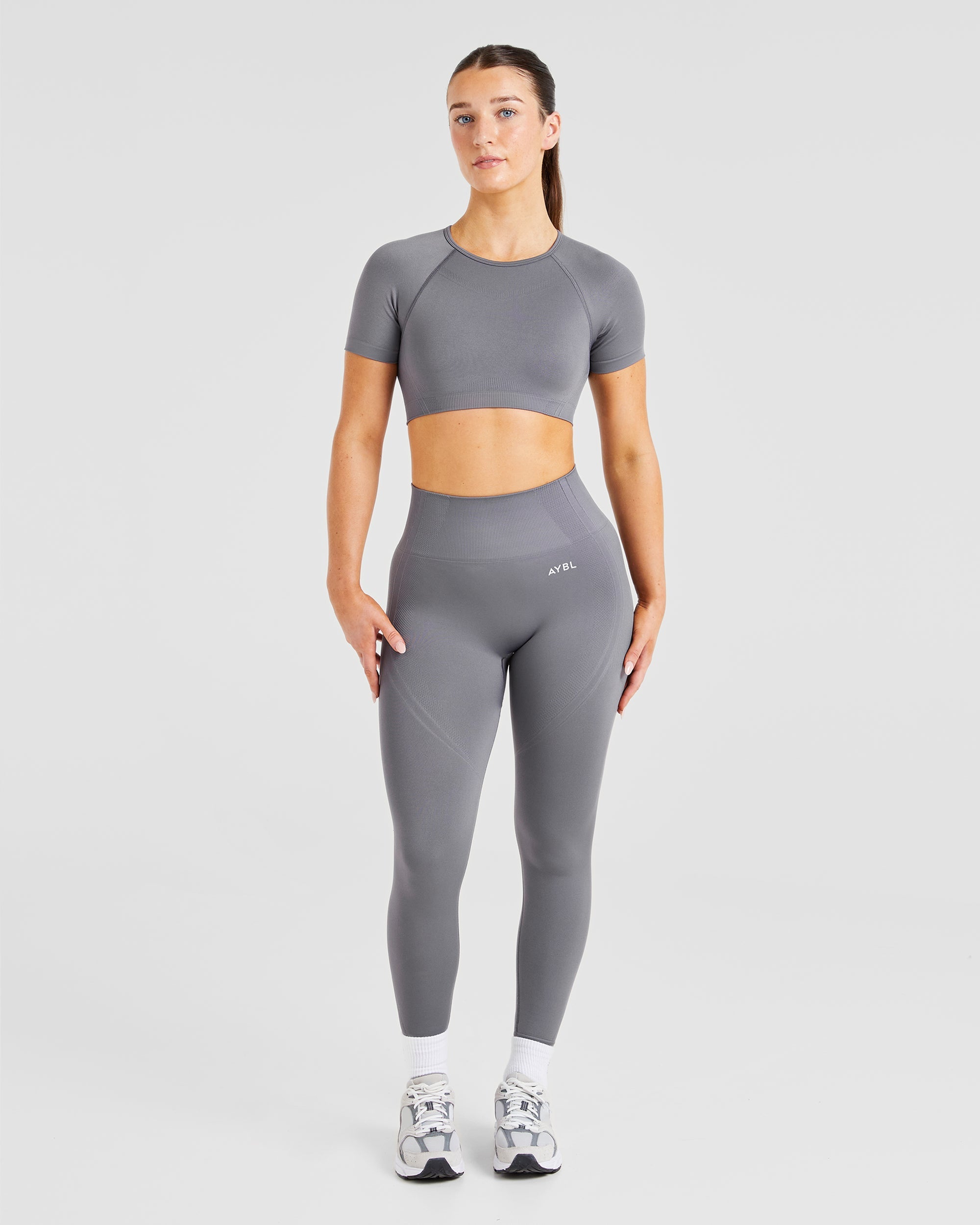 Balance V3 Seamless Crop Top - Charcoal Grau