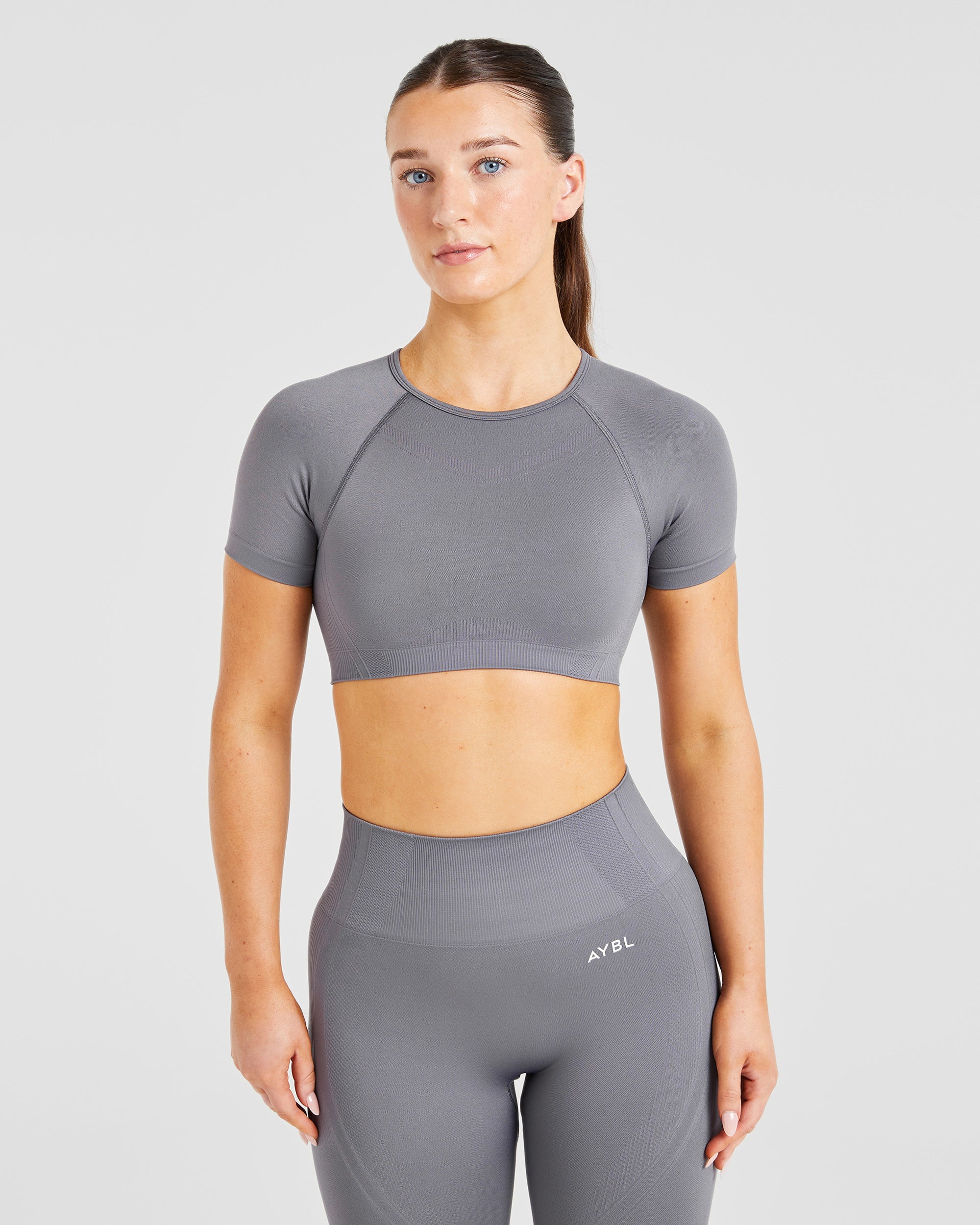 Balance V3 Seamless Crop Top - Charcoal Grau