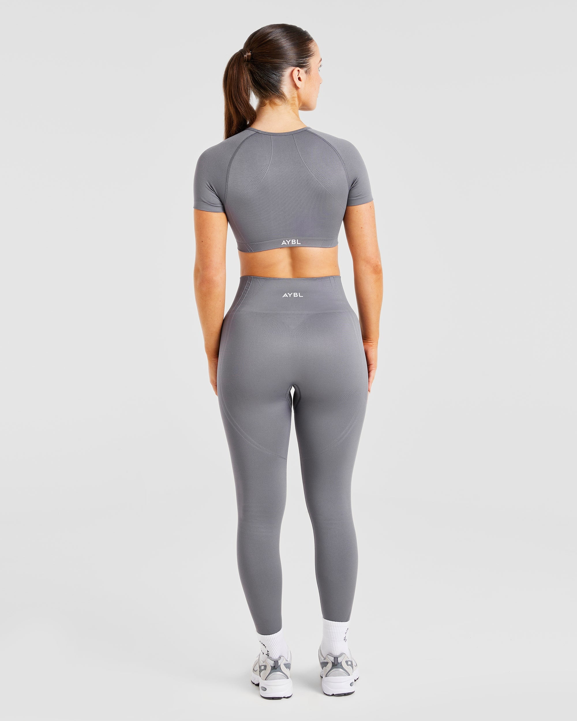 Balance V3 Seamless Crop Top - Charcoal Grau