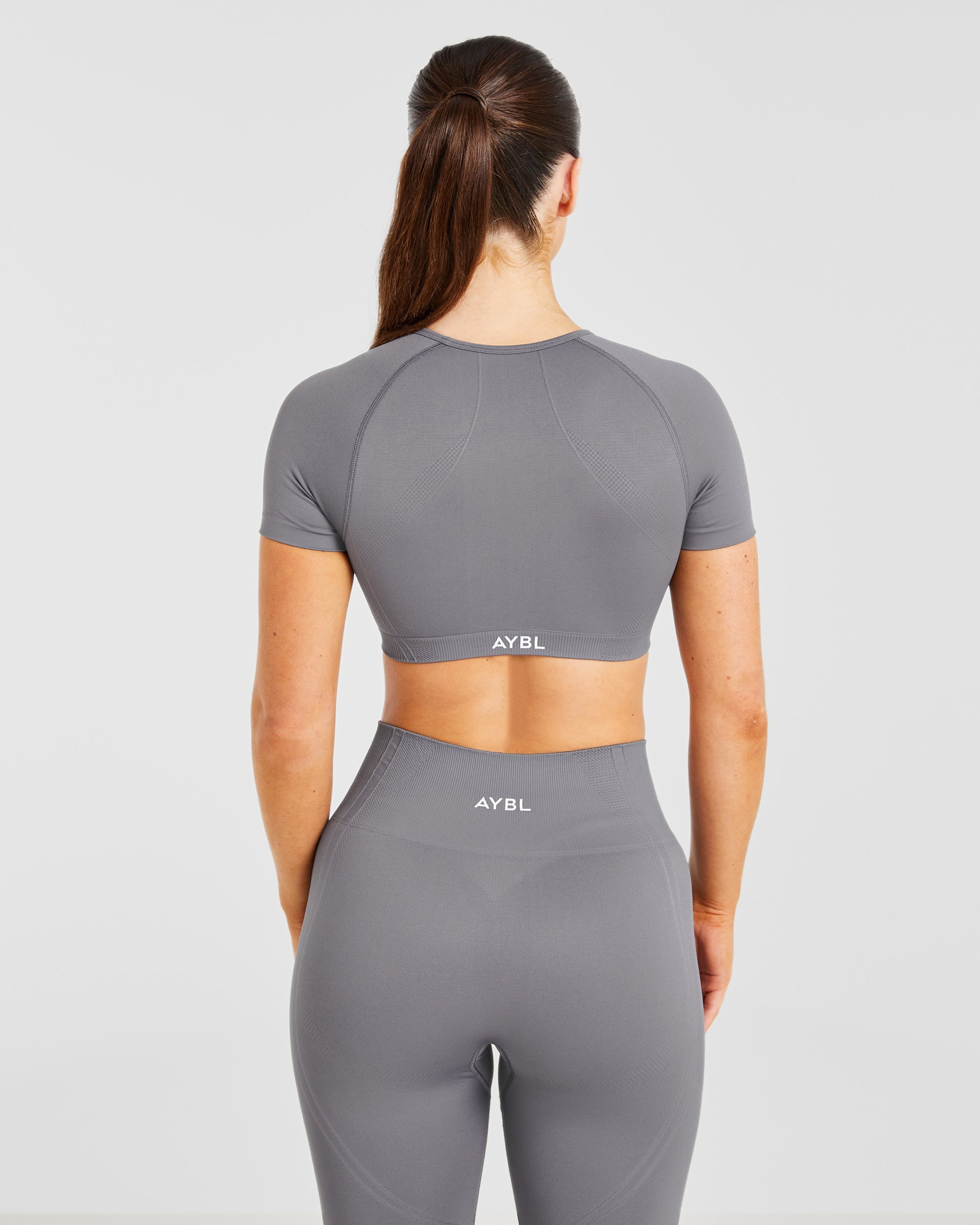 Balance V3 Seamless Crop Top - Charcoal Grau