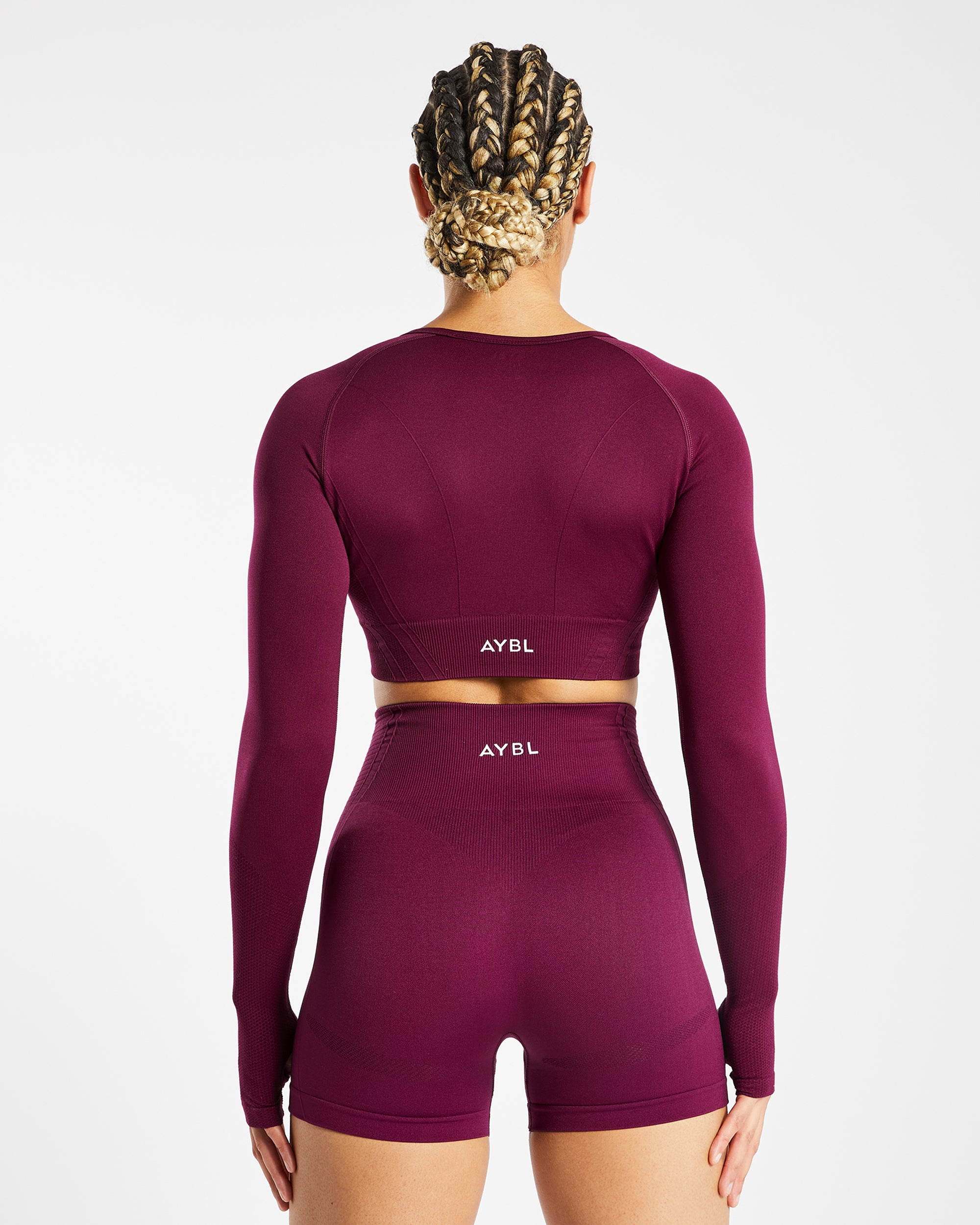 Balance V2 Seamless Long Sleeve Crop Top - Lila Wine