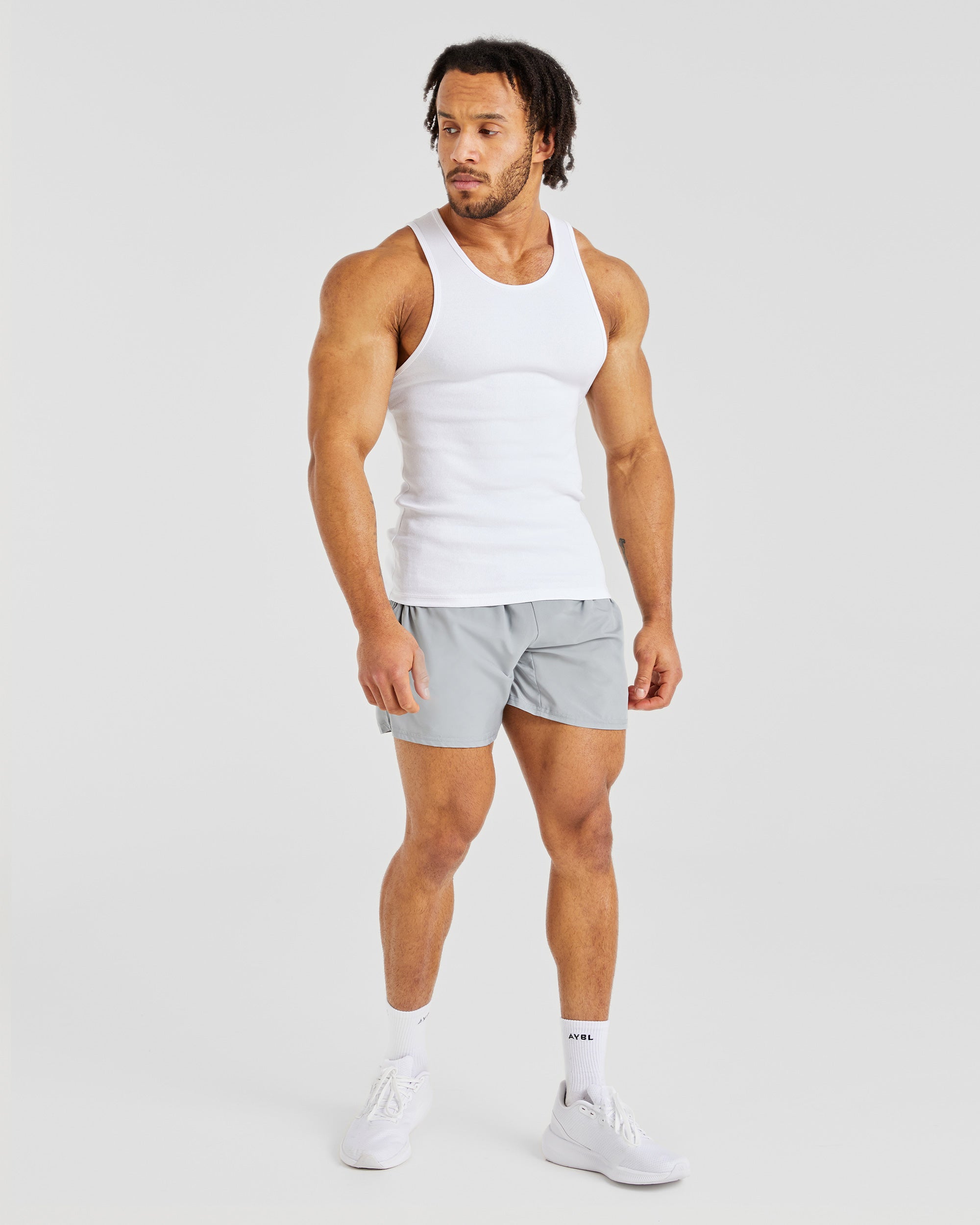 Muscle Ribbed Tank - Weiß