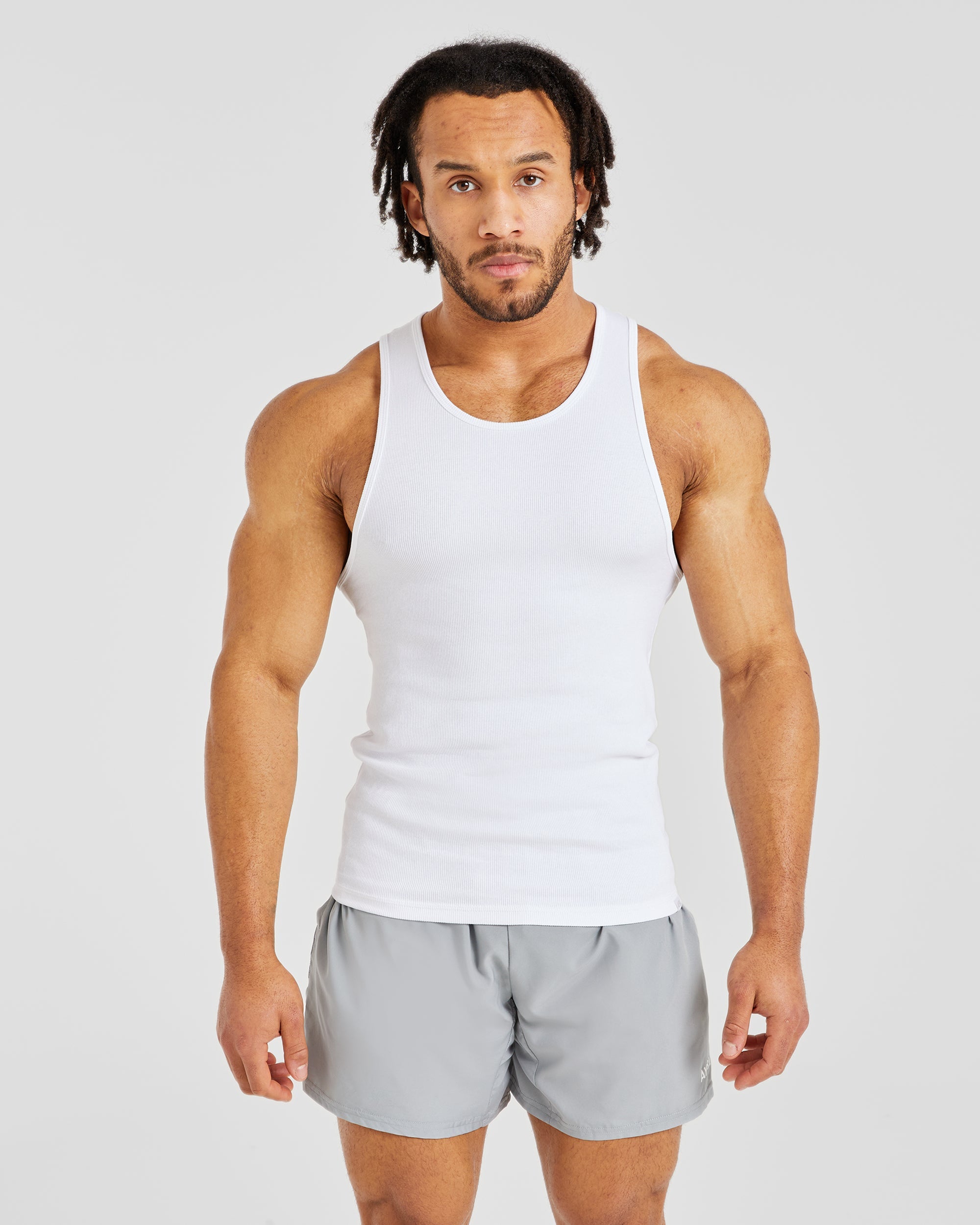 Muscle Ribbed Tank - Weiß