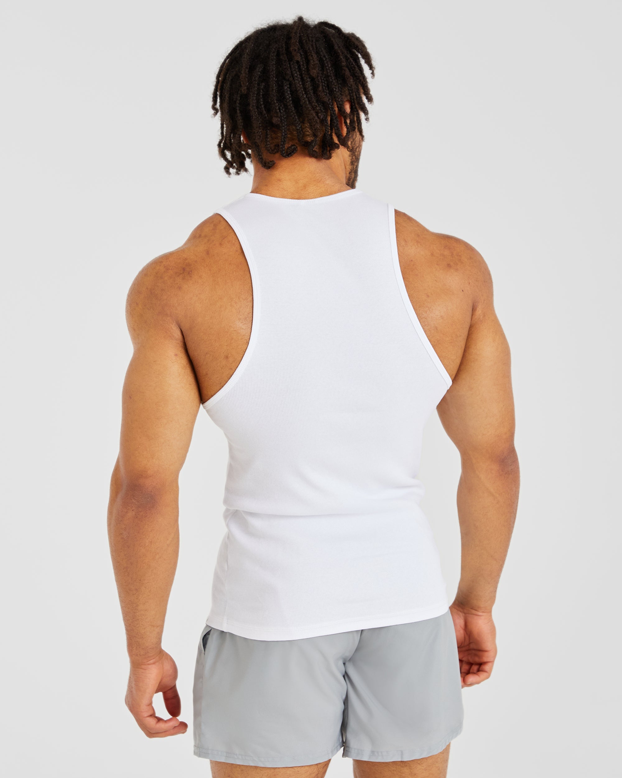 Muscle Ribbed Tank - Weiß