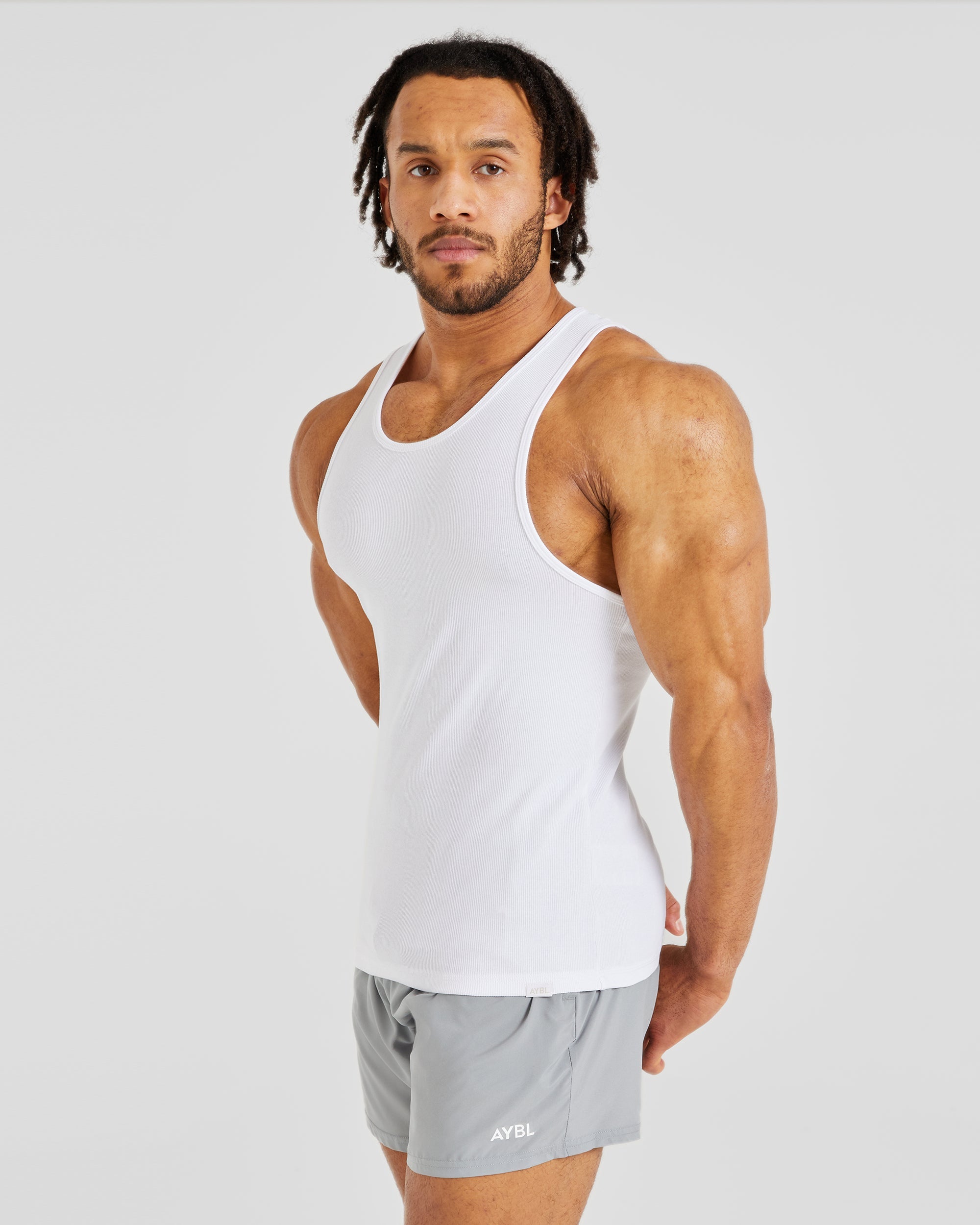 Muscle Ribbed Tank - Weiß