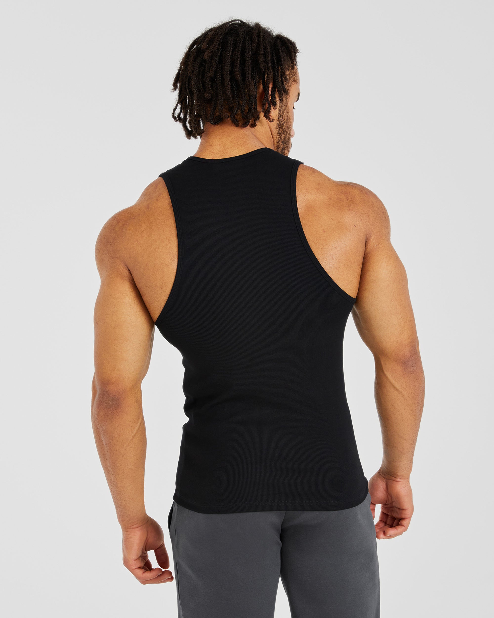 Essential Ribbed Tank - Schwarz