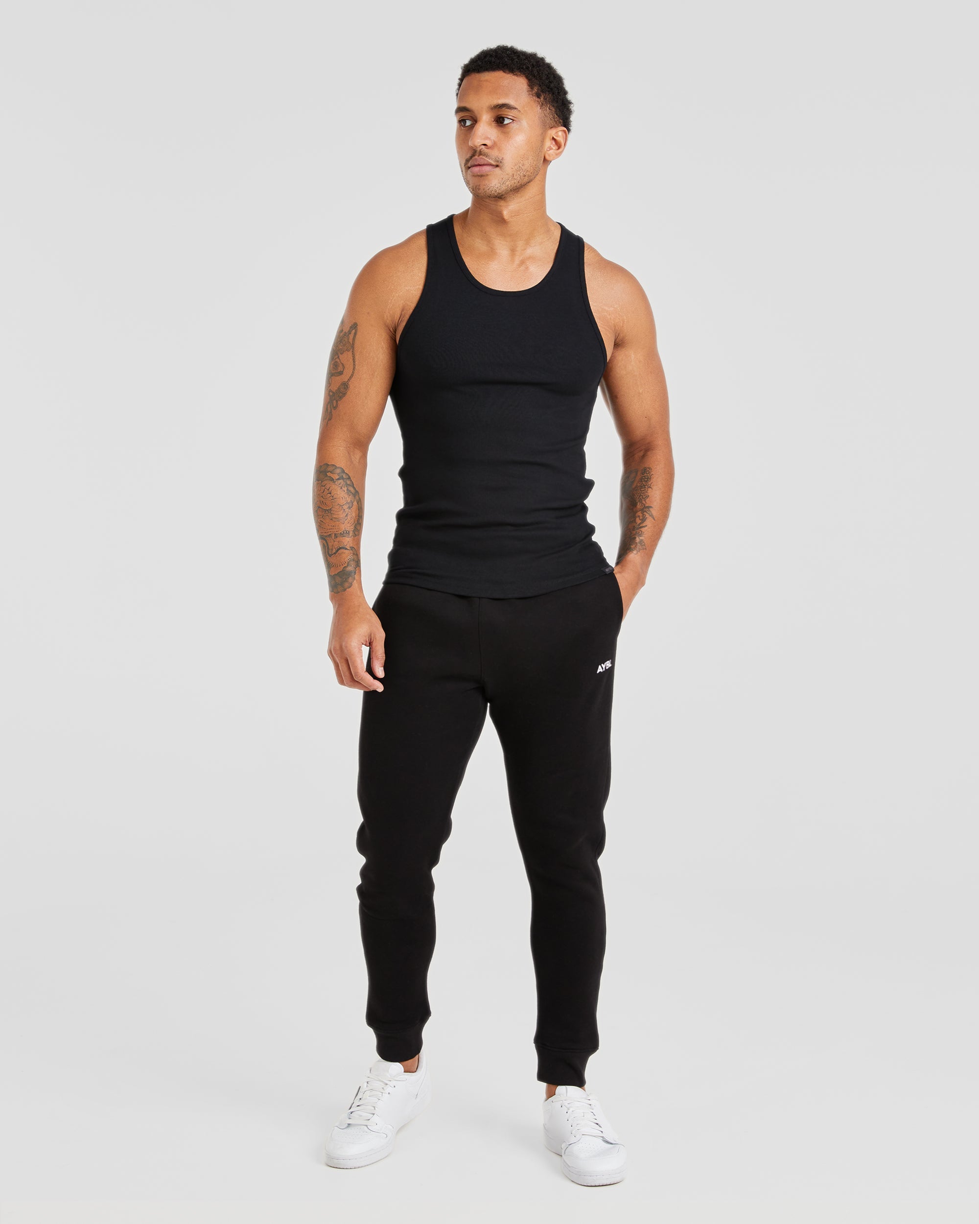 Muscle Ribbed Tank - Schwarz