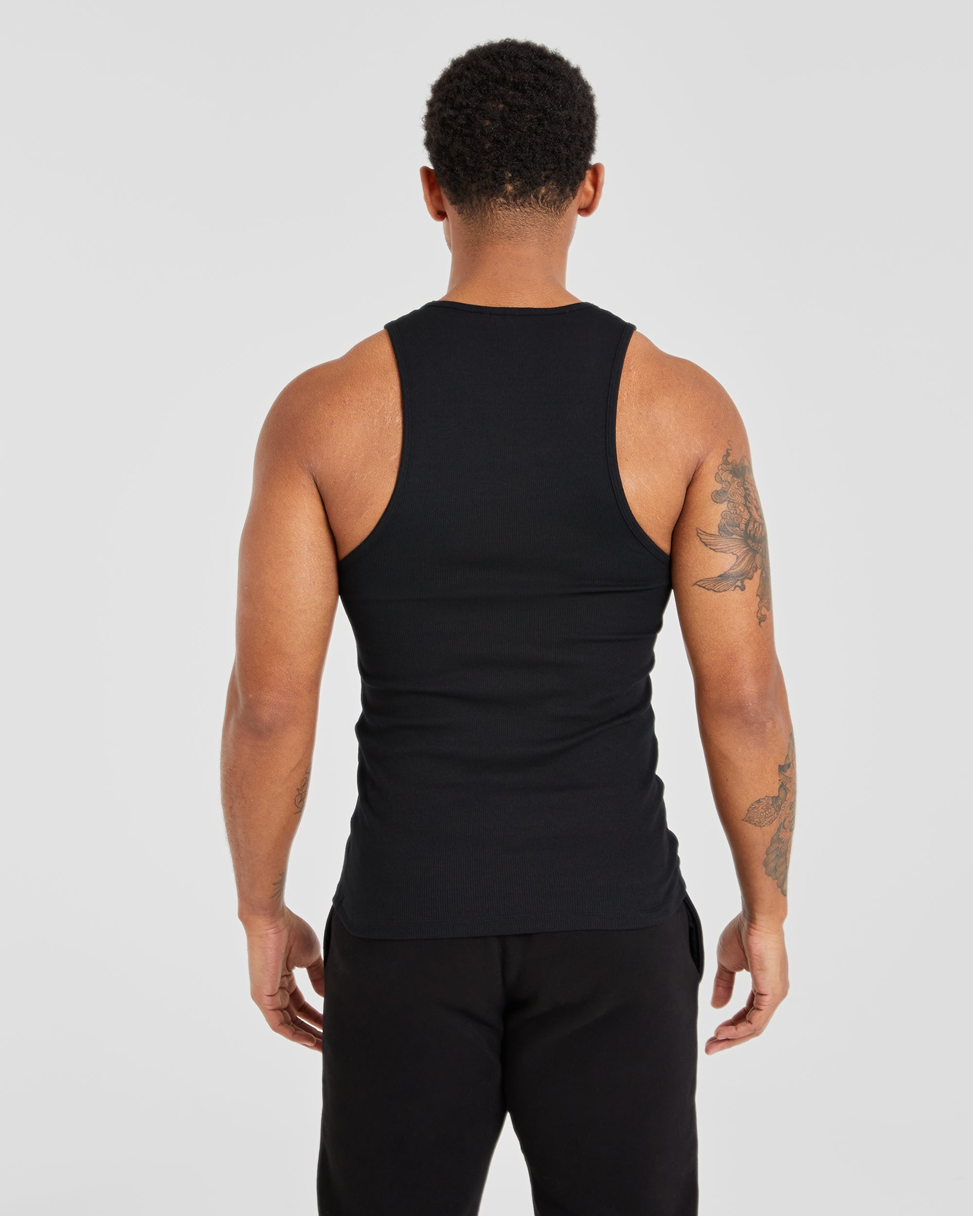 Muscle Ribbed Tank - Schwarz