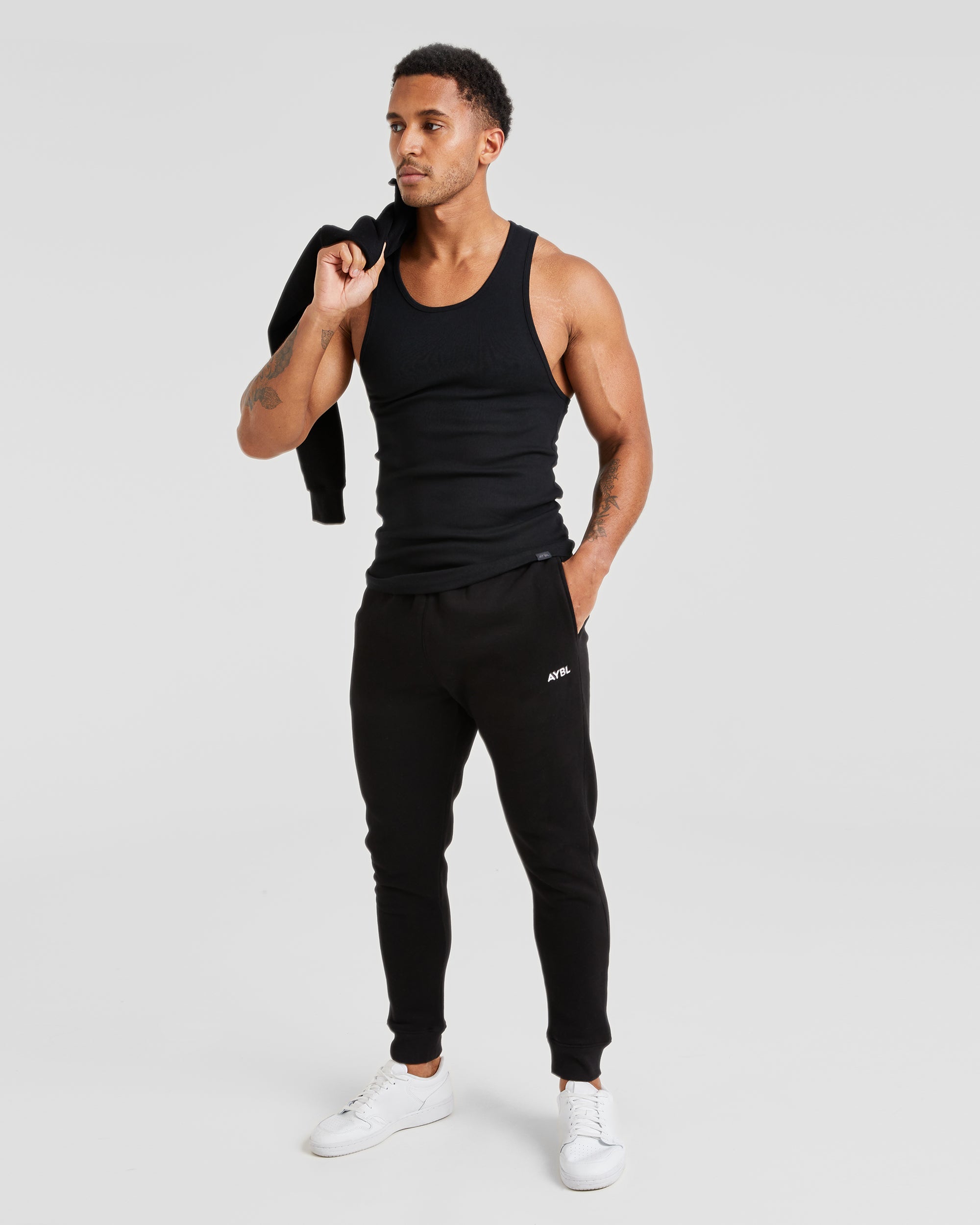 Muscle Ribbed Tank - Schwarz